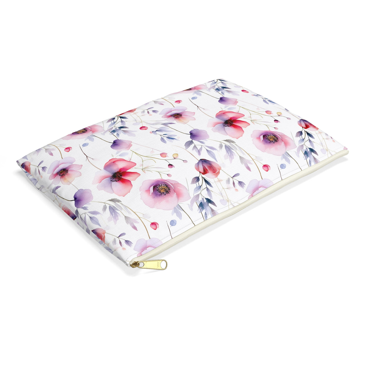 Colour Floral Pattern, Watercolour, Flowers, Accessory Pouch