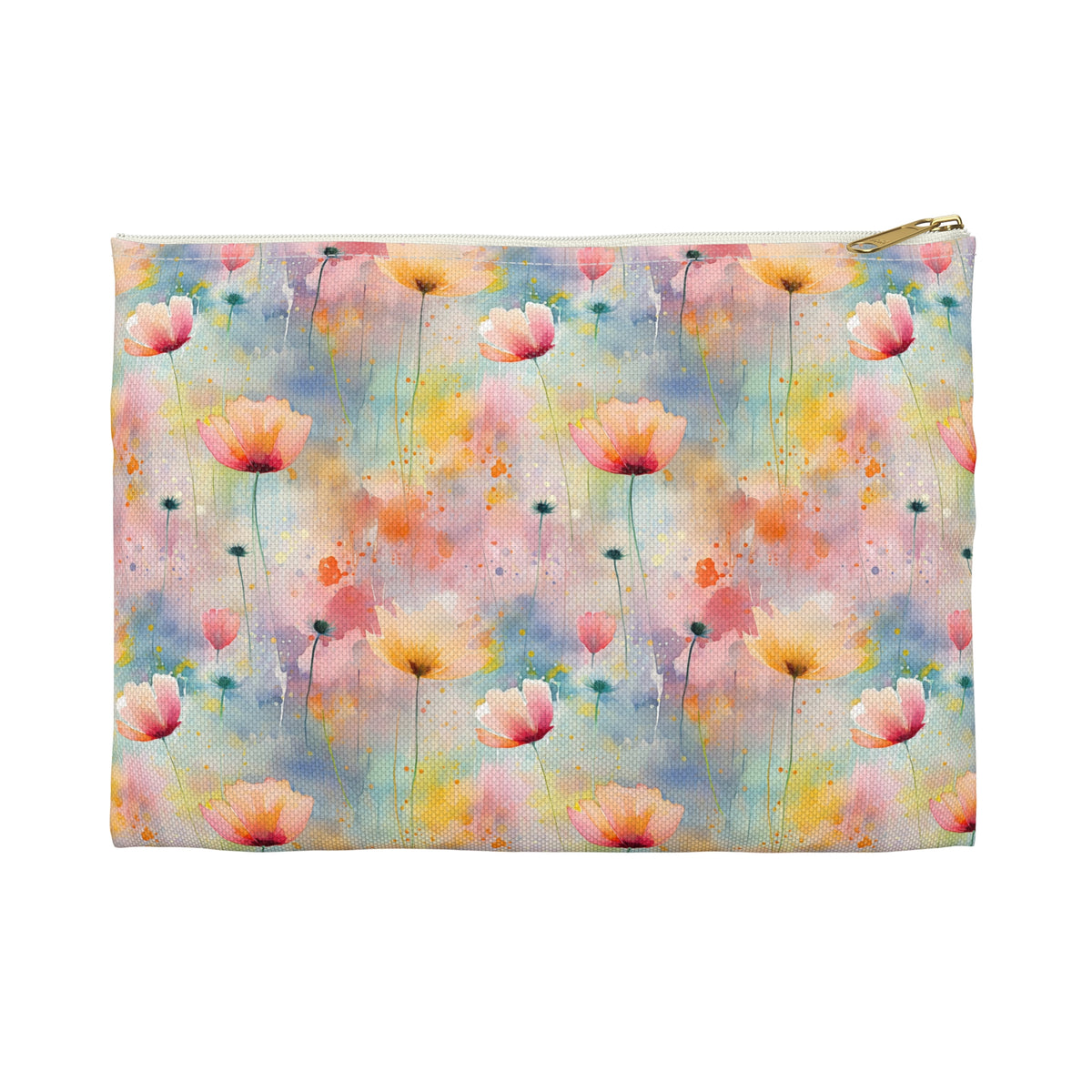 Colour Floral Pattern, Watercolour, Flowers, Accessory Pouch