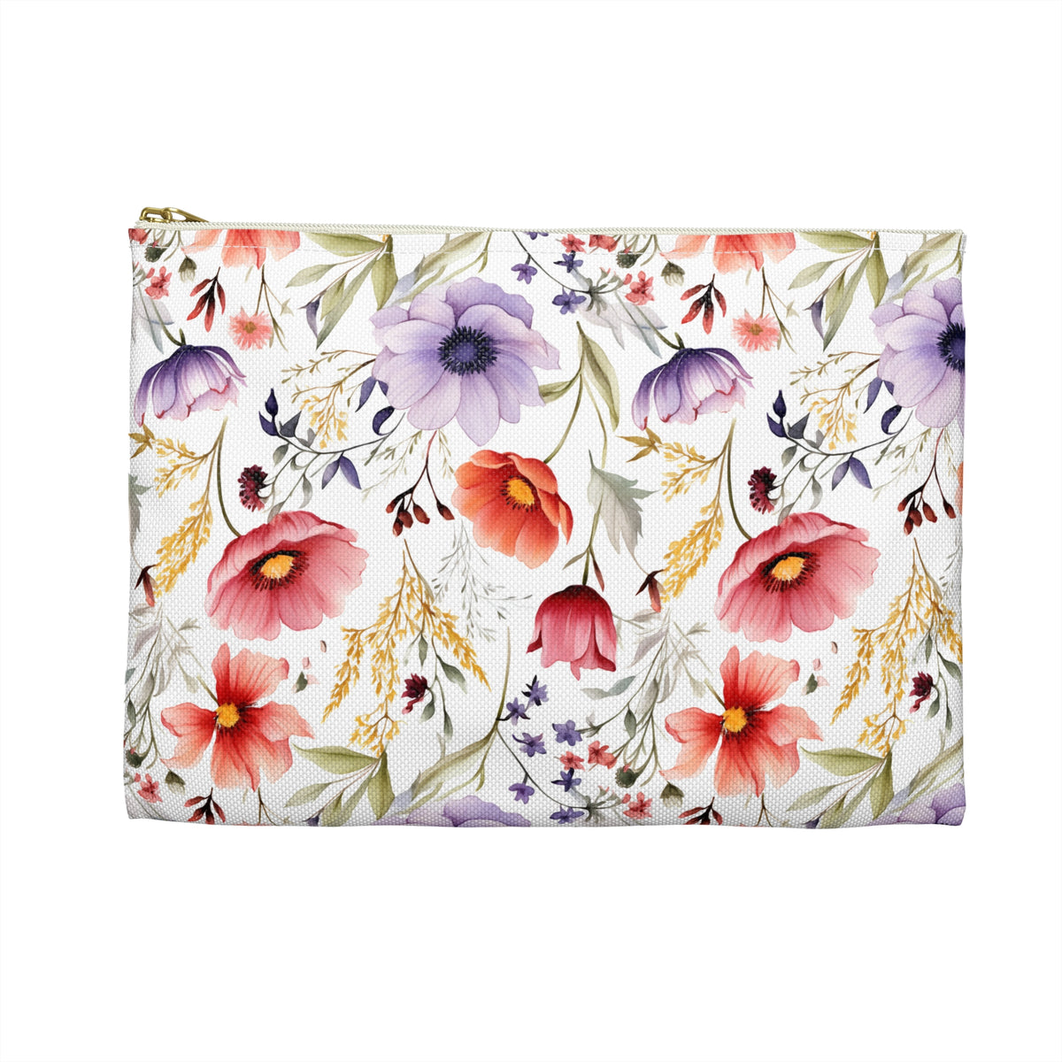 Colour Floral Pattern, Watercolour, Flowers, Accessory Pouch