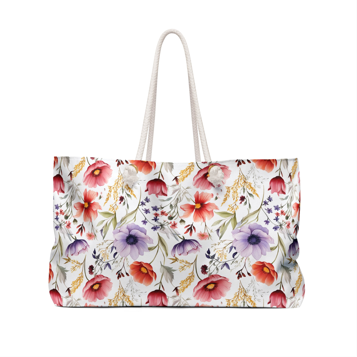 Colorful Floral Pattern, Watercolour, Flowers, Weekender Tote Bag