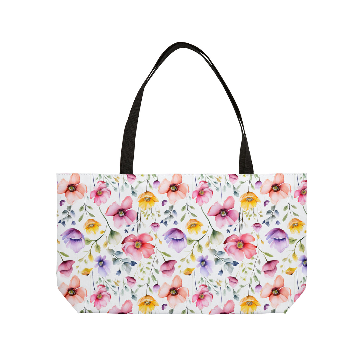 Colour Floral Pattern, Watercolour, Flowers, Weekender Tote Bag