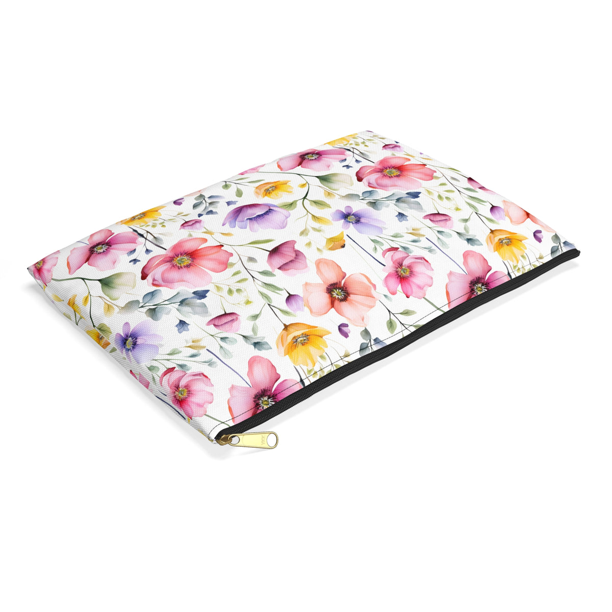 Colour Floral Pattern, Watercolour, Flowers, Accessory Pouch