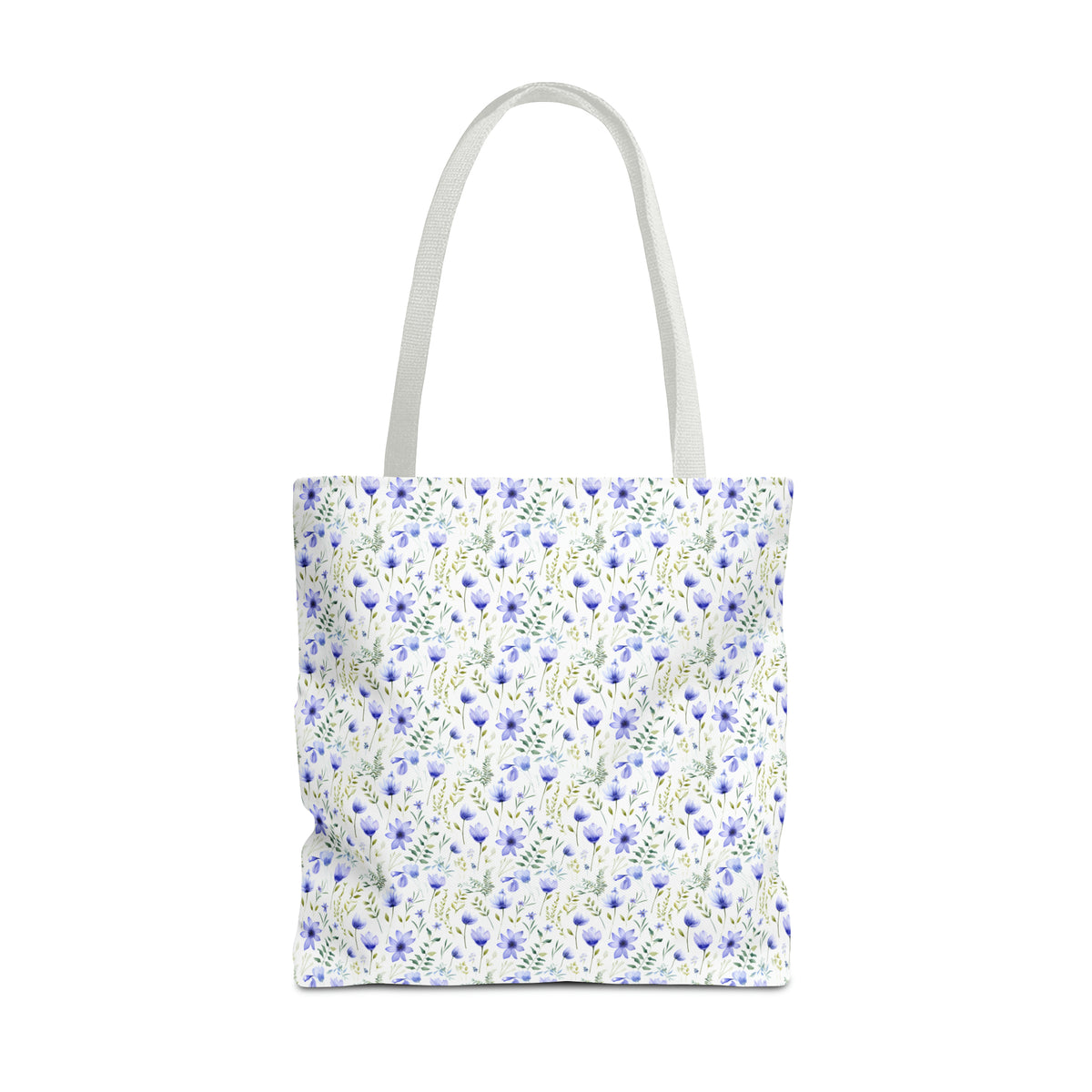 Blue Botanicals Floral Pattern, Watercolour, Flowers, Tote Bag (AOP)