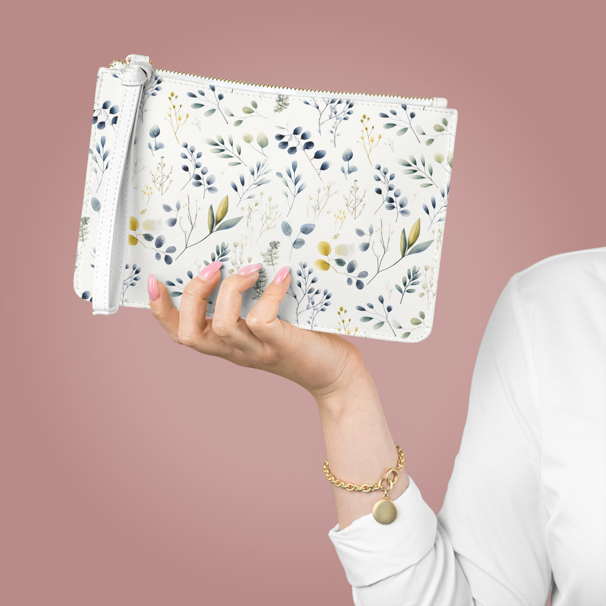 Botanicals Floral Pattern, Watercolour, Flowers, Clutch Bag