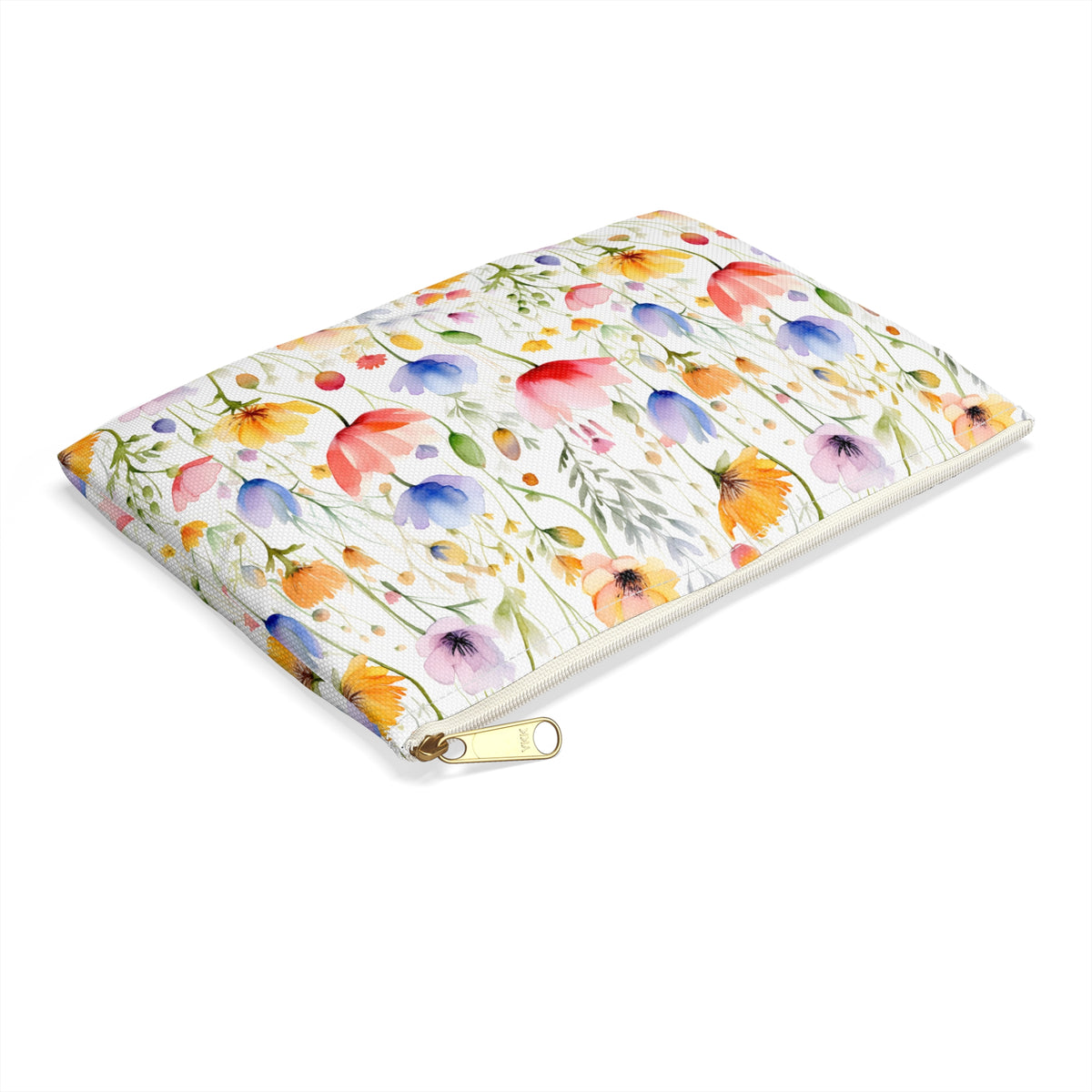 Colour Floral Pattern, Watercolour, Flowers, Accessory Pouch