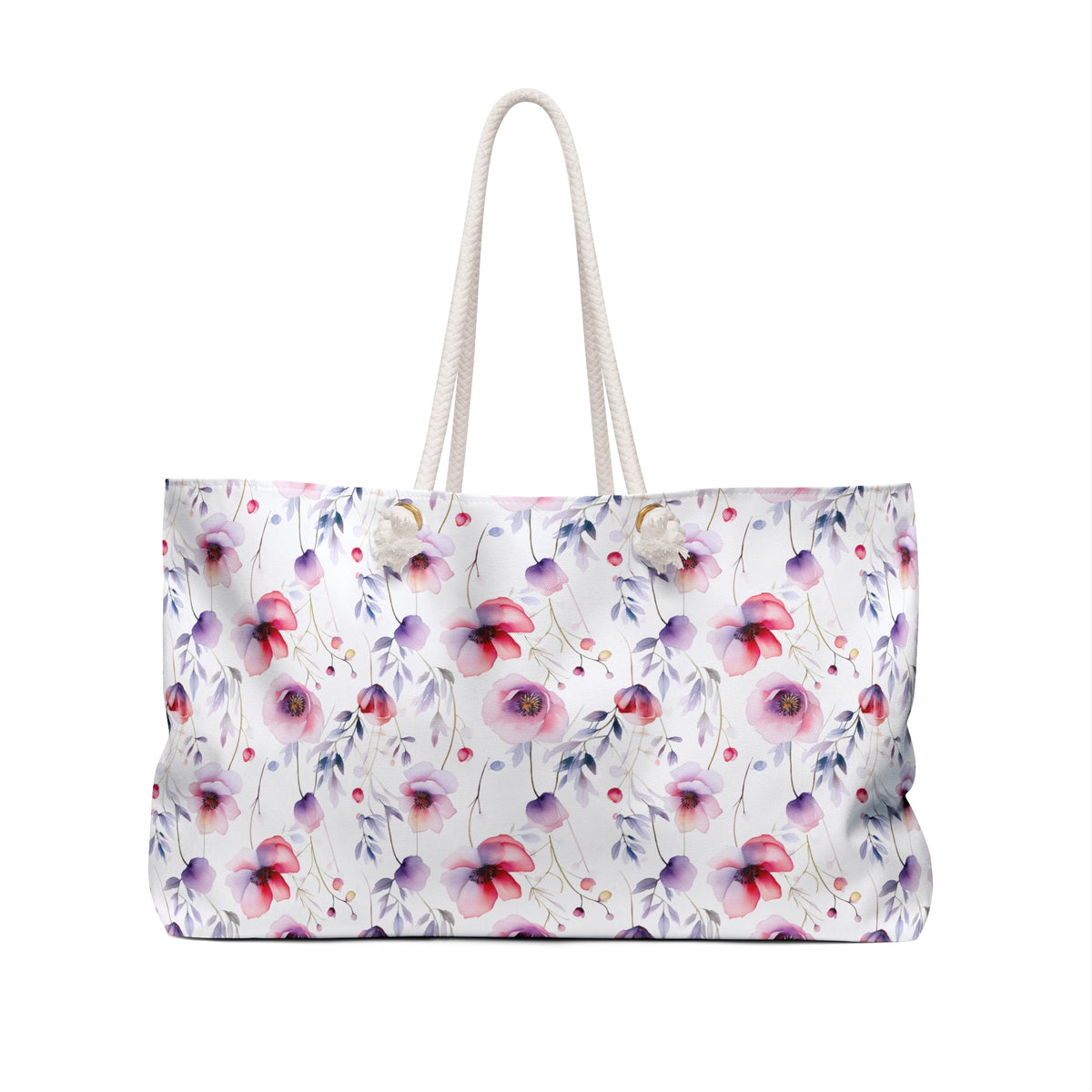 Colorful Floral Pattern, Watercolour, Flowers, Weekender Tote Bag