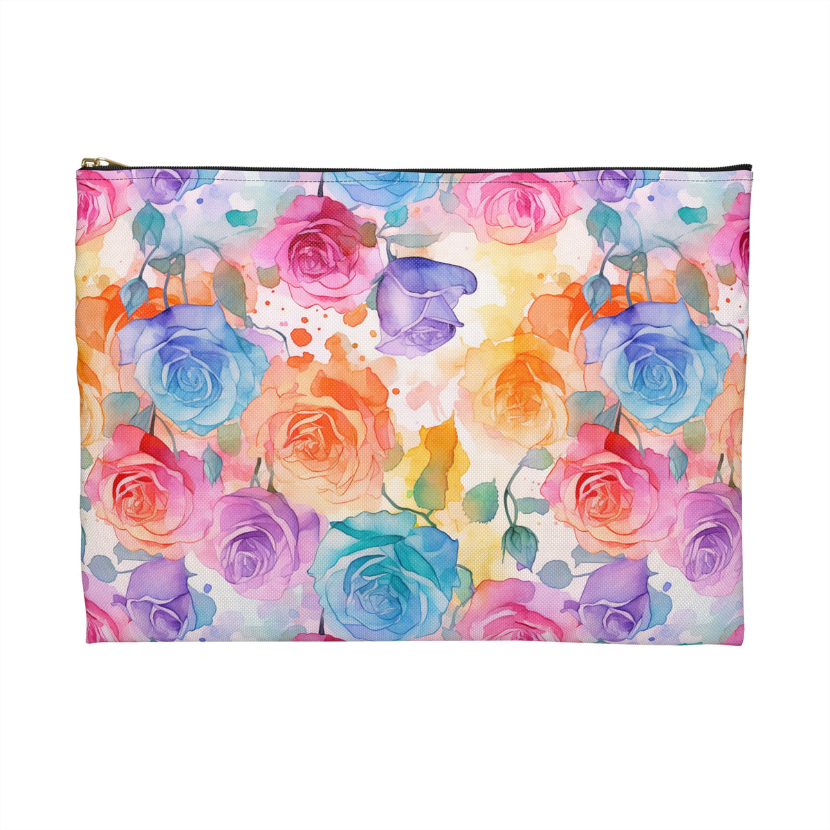 Colour Roses Floral Pattern, Watercolour, Flowers, Accessory Pouch