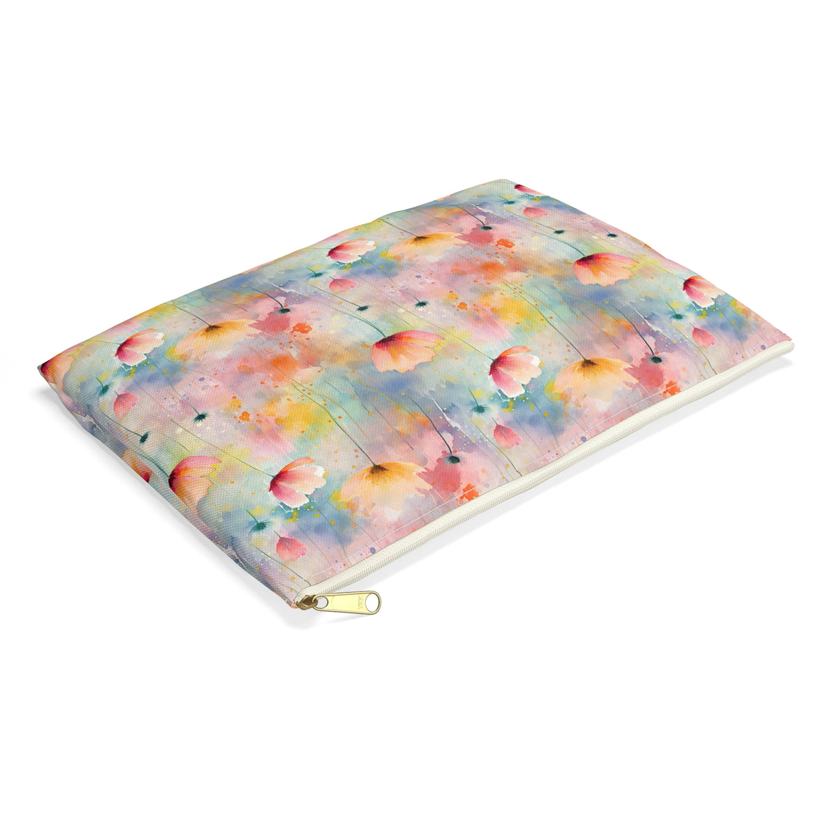 Colour Floral Pattern, Watercolour, Flowers, Accessory Pouch