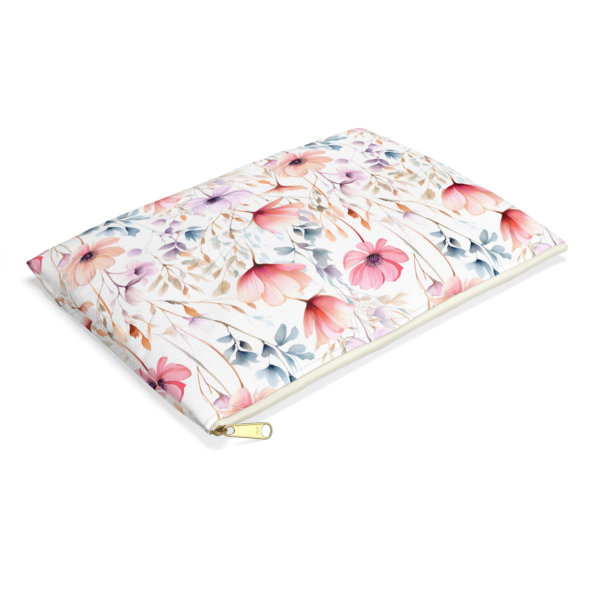 Colour Floral Pattern, Watercolour, Flowers, Accessory Pouch