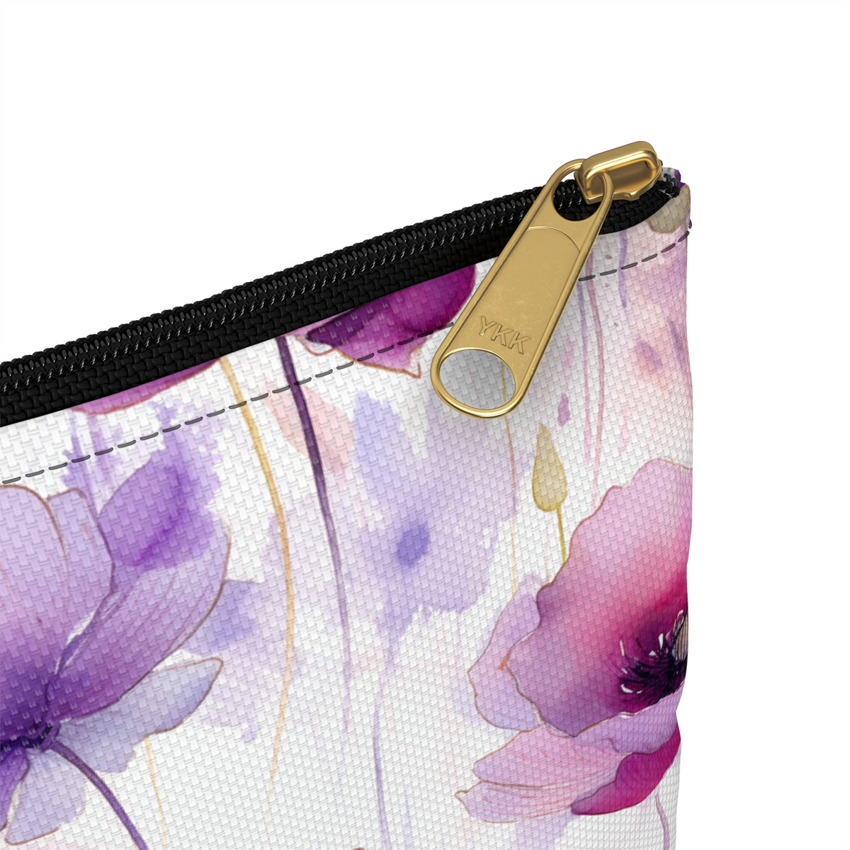 Purple Poppies Floral Pattern, Watercolour, Flowers, Accessory Pouch