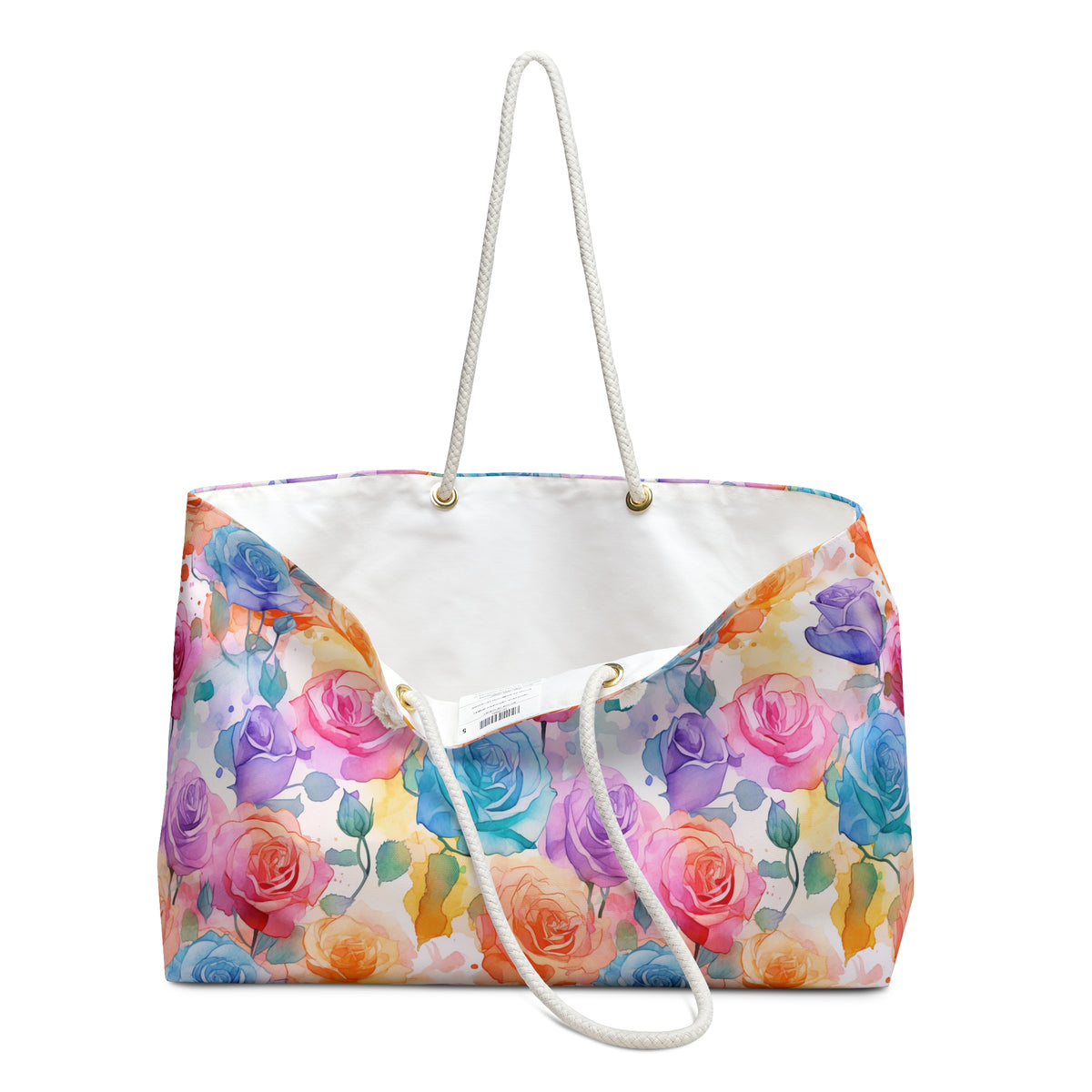 Colorful Roses Floral Pattern, Watercolour, Flowers, Weekender Tote Bag