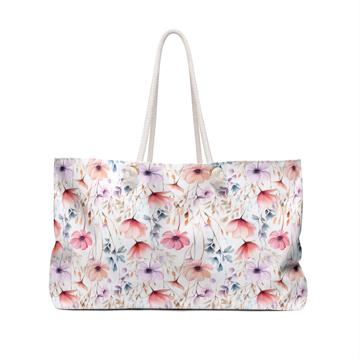 Colorful Floral Pattern, Watercolour, Flowers, Weekender Tote Bag