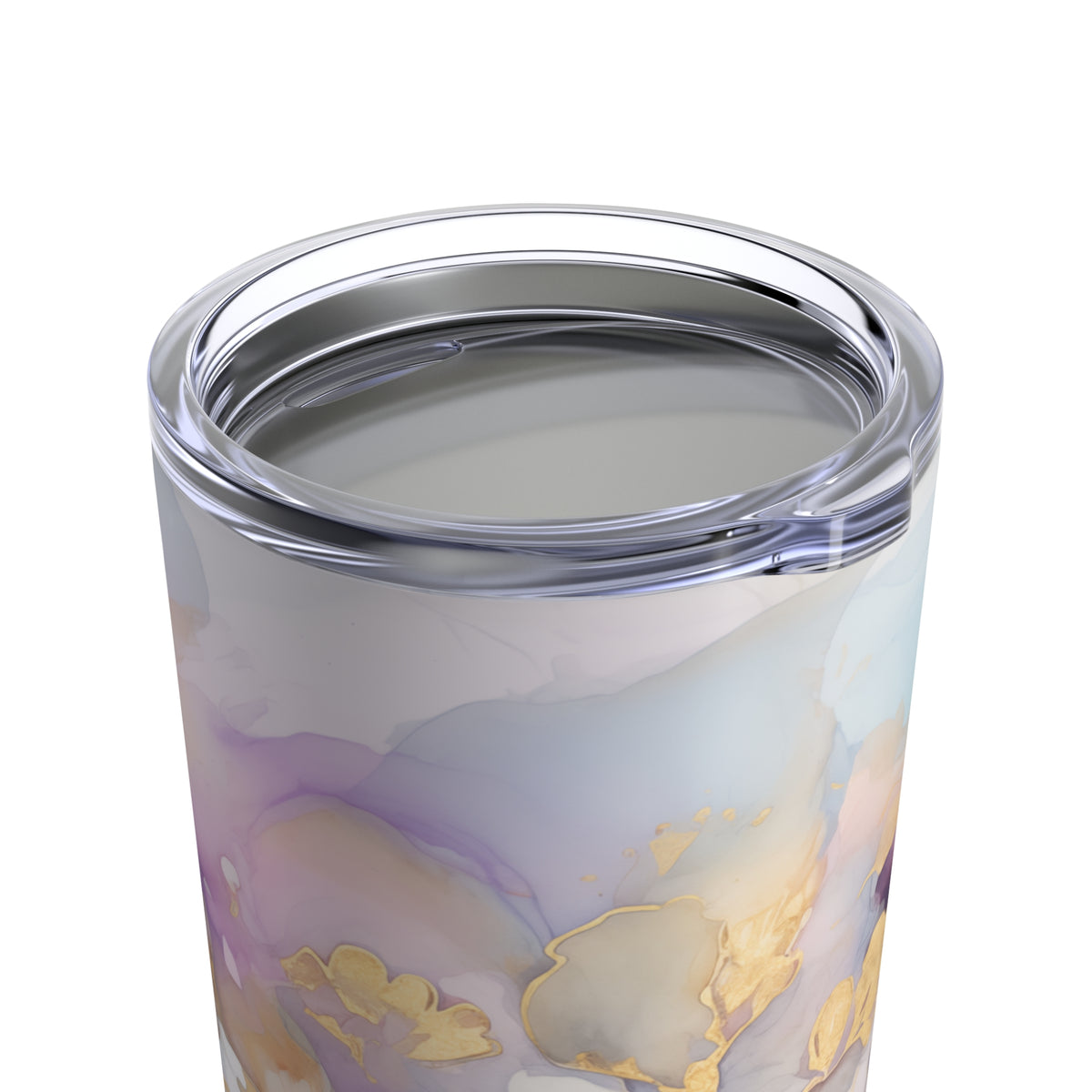 Orchid Purple, Teal Blue, Watercolour, Gold Streaks, Marbled, Tumbler 20oz