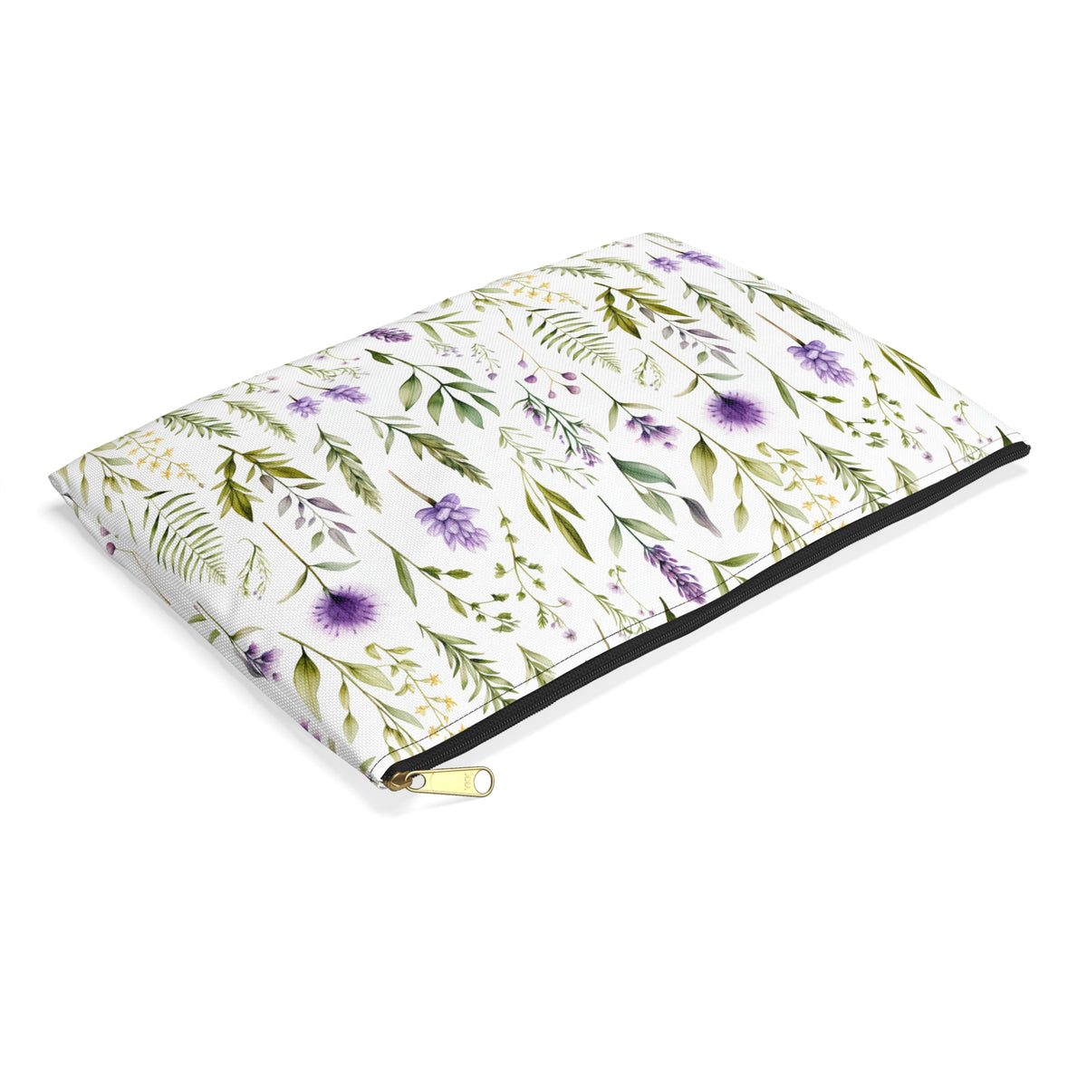 Purple Botanicals Floral Pattern, Watercolour, Flowers, Accessory Pouch