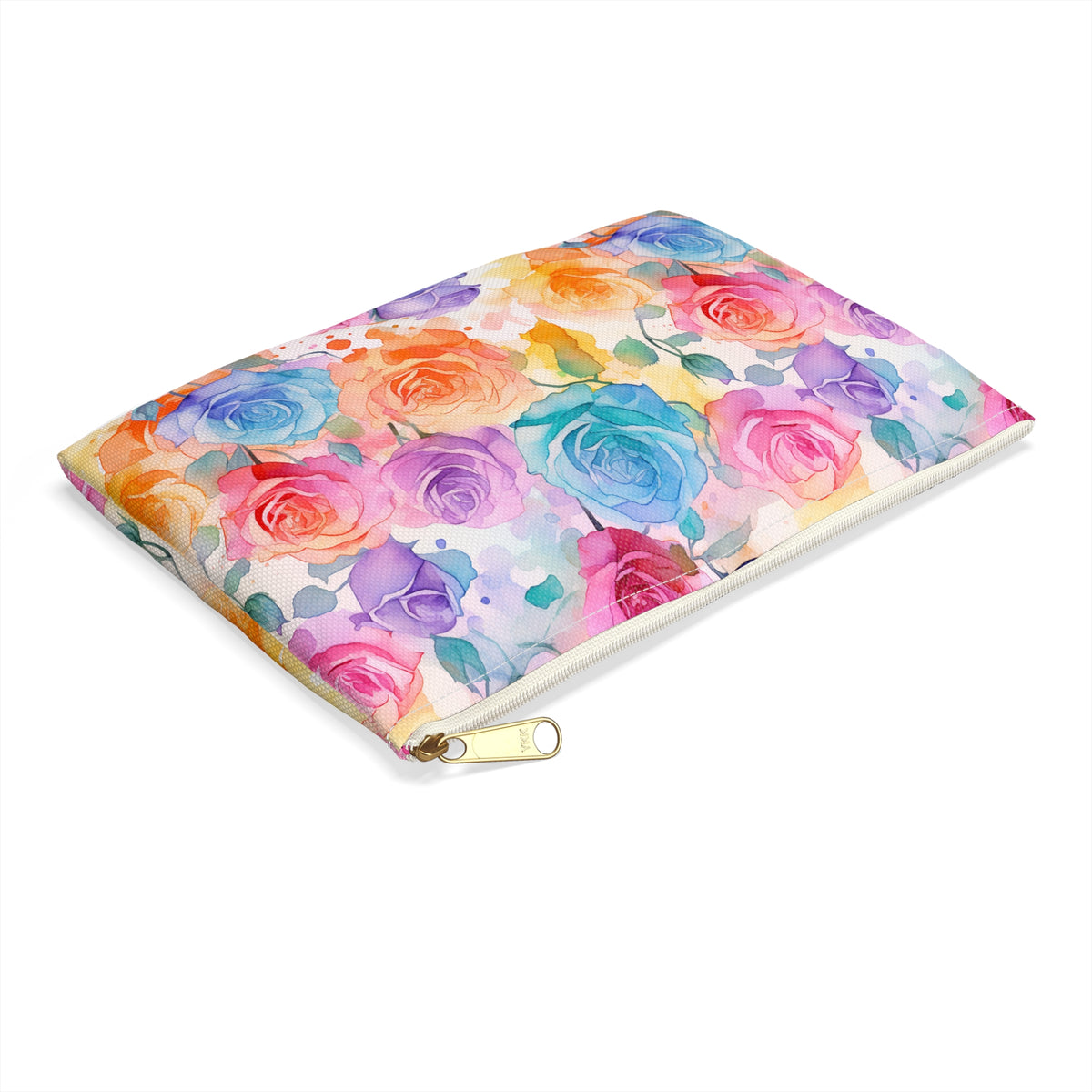 Colour Roses Floral Pattern, Watercolour, Flowers, Accessory Pouch