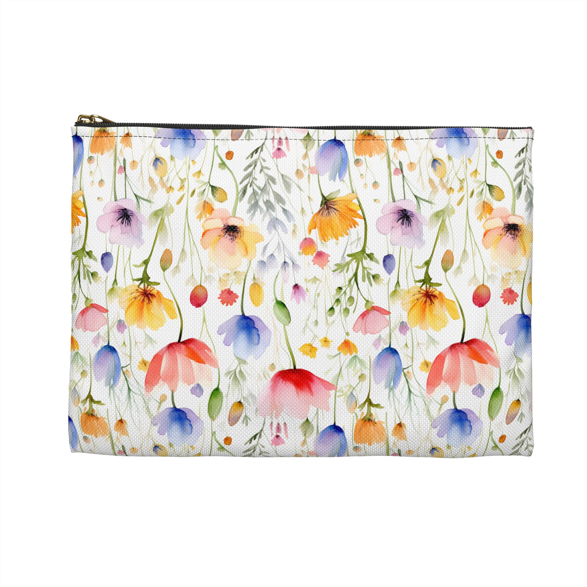 Colour Floral Pattern, Watercolour, Flowers, Accessory Pouch