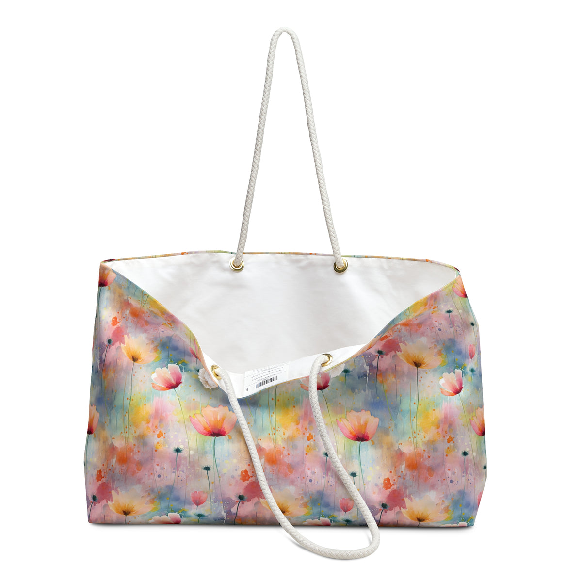 Colorful Floral Pattern, Watercolour, Flowers, Weekender Tote Bag