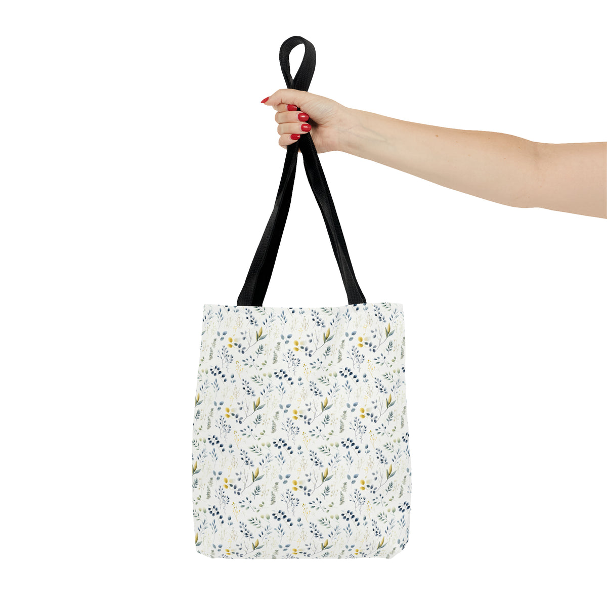 Botanicals Floral Pattern, Watercolour, Flowers, Tote Bag (AOP)