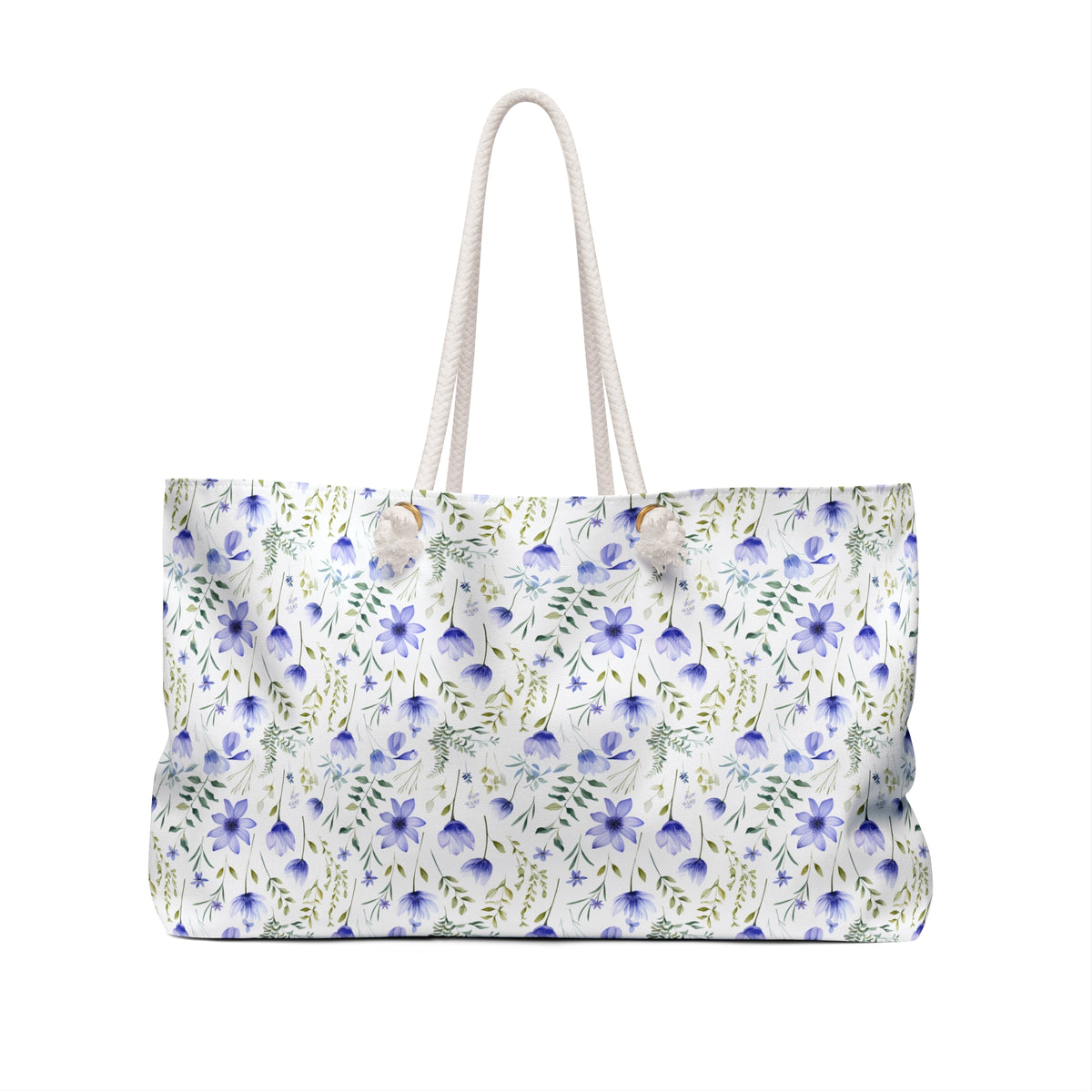 Blue Botanicals Floral Pattern, Watercolour, Flowers, Weekender Tote Bag