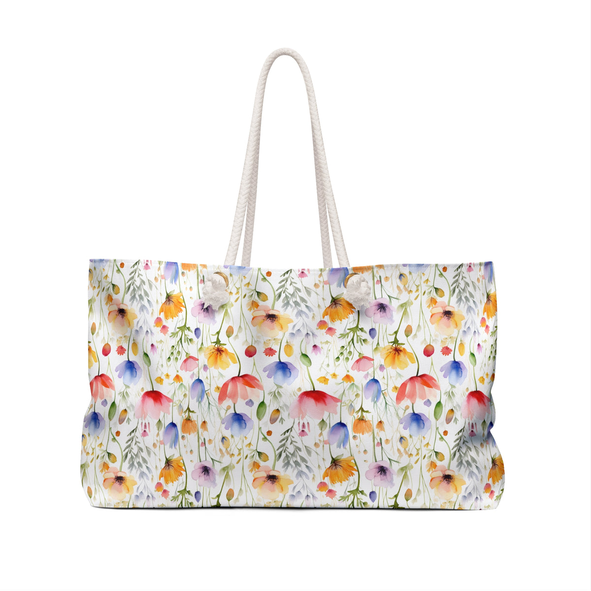 Colorful Floral Pattern, Watercolour, Flowers, Weekender Tote Bag