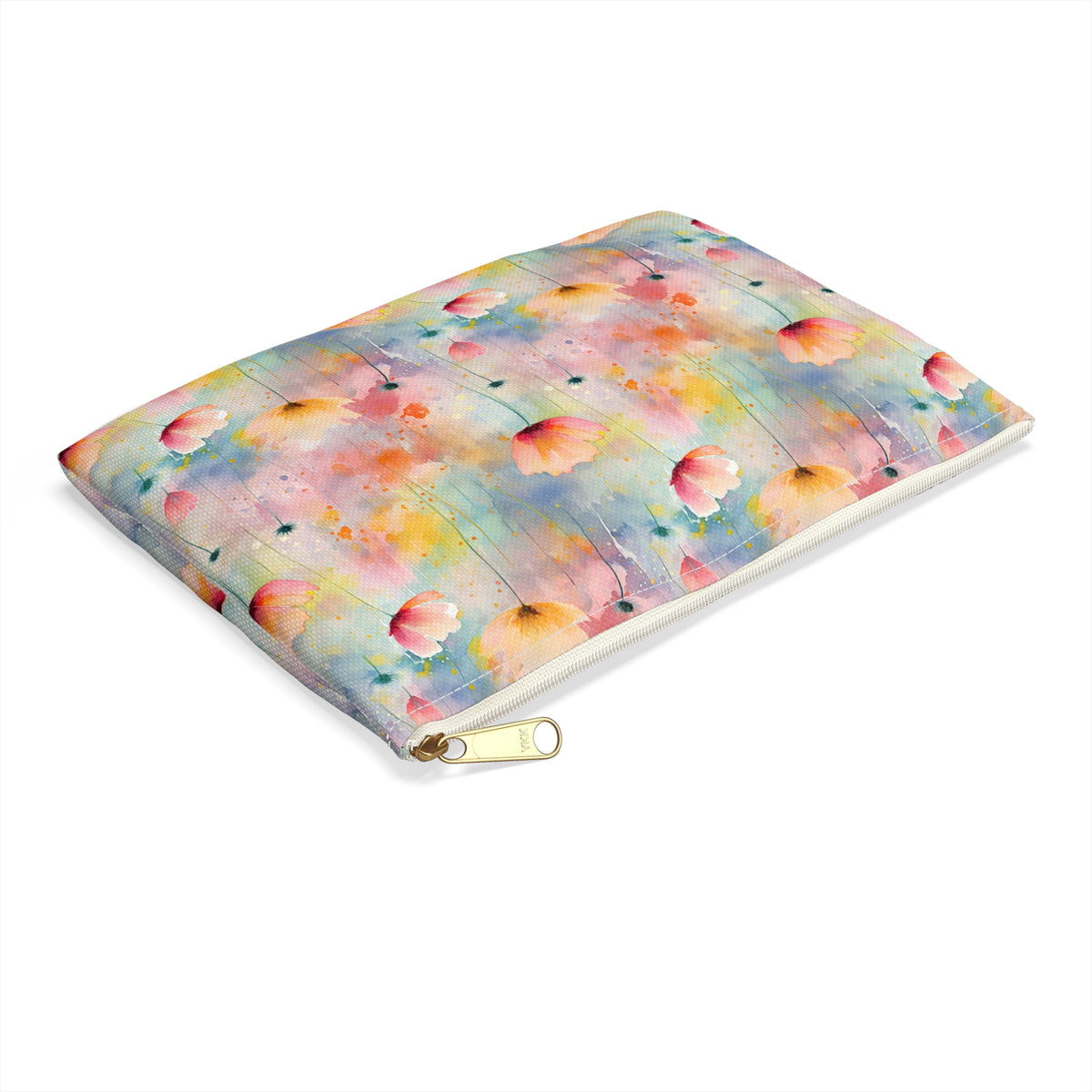 Colour Floral Pattern, Watercolour, Flowers, Accessory Pouch