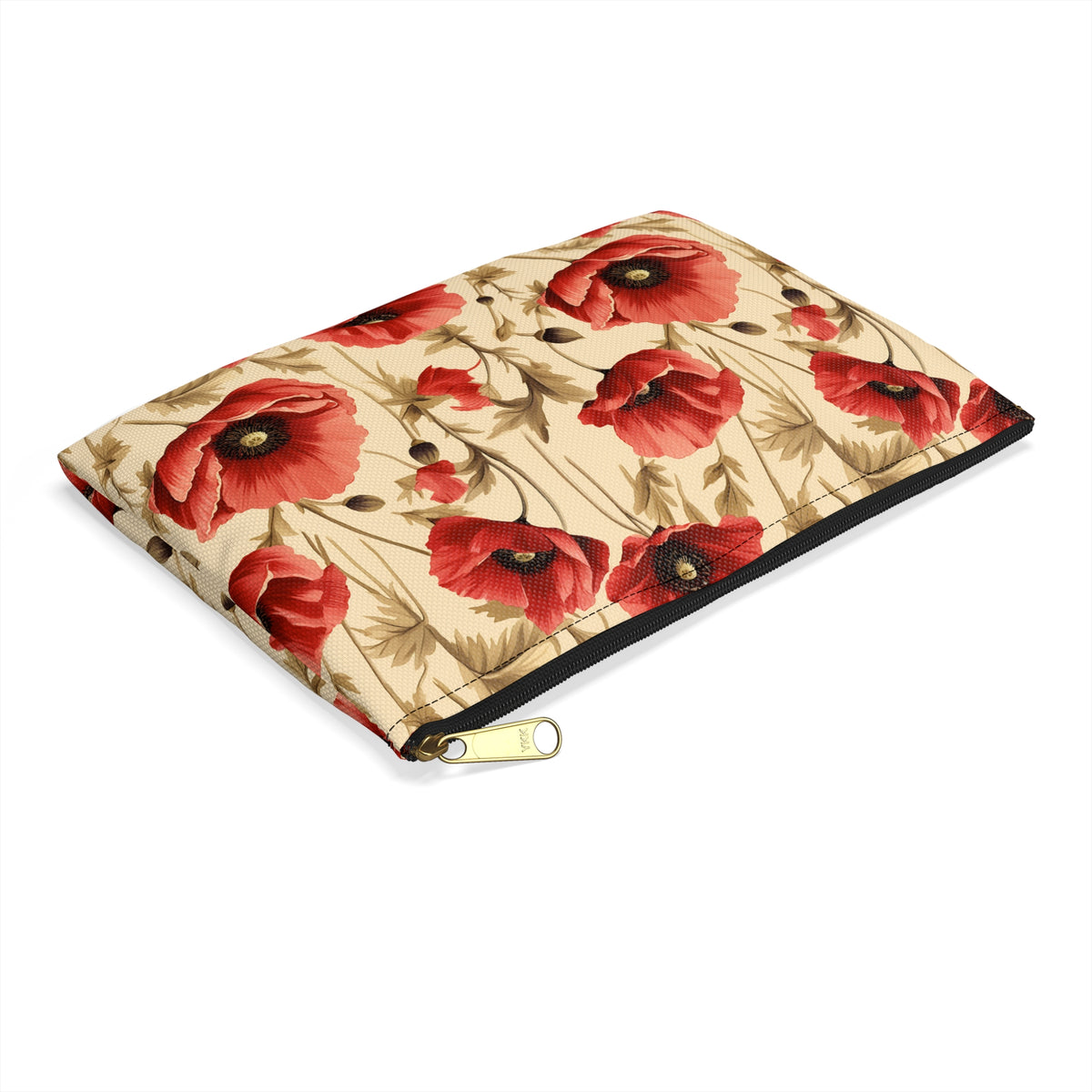 Red Poppies Floral Pattern, Watercolour, Flowers, Accessory Pouch