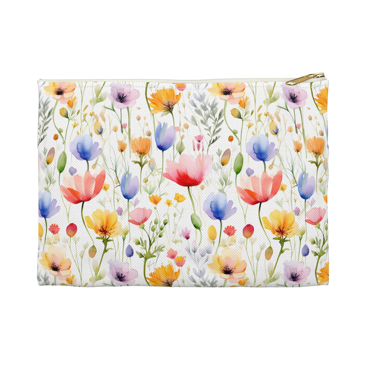 Colour Floral Pattern, Watercolour, Flowers, Accessory Pouch