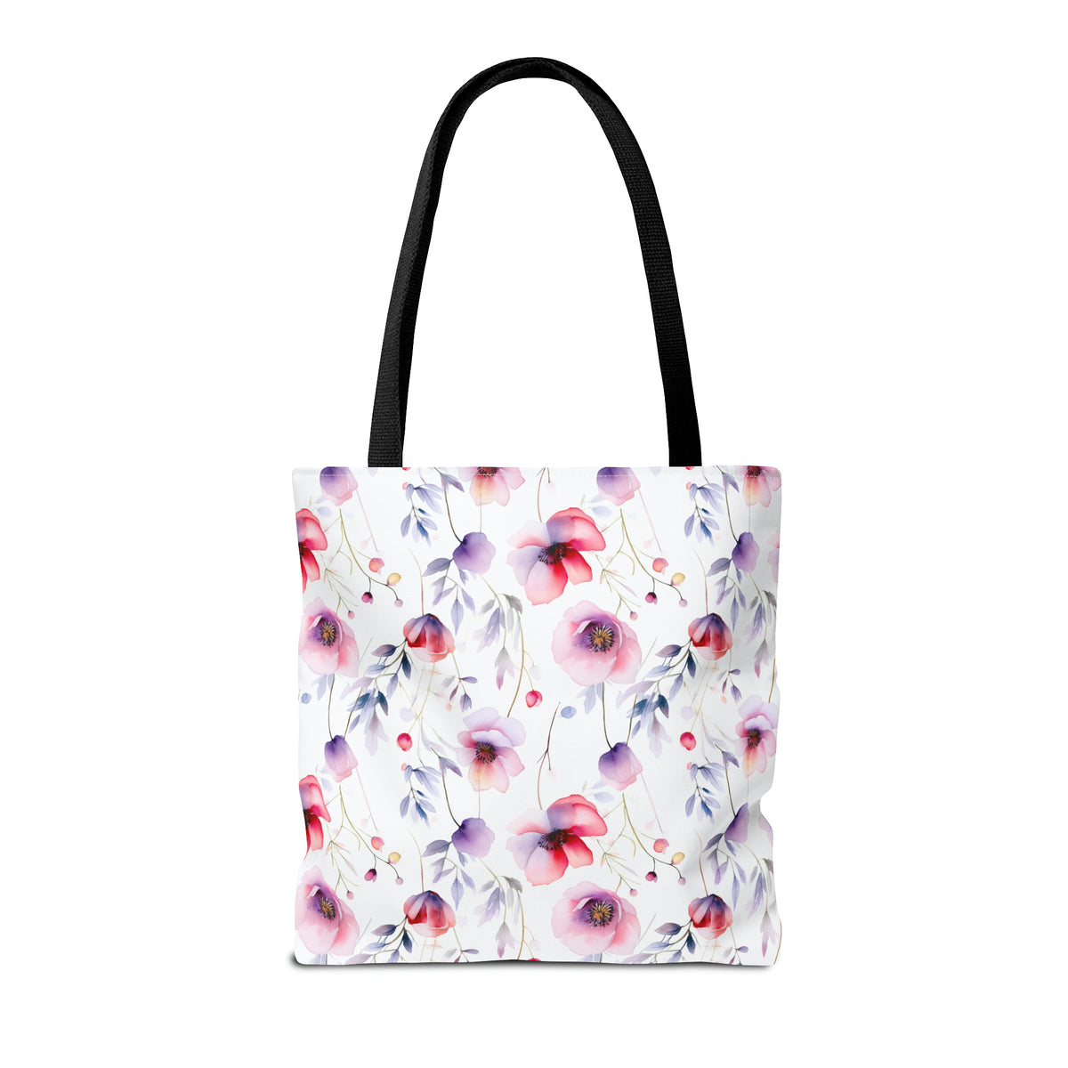 Colorful Floral Pattern, Watercolour, Flowers, Tote Bag (AOP)