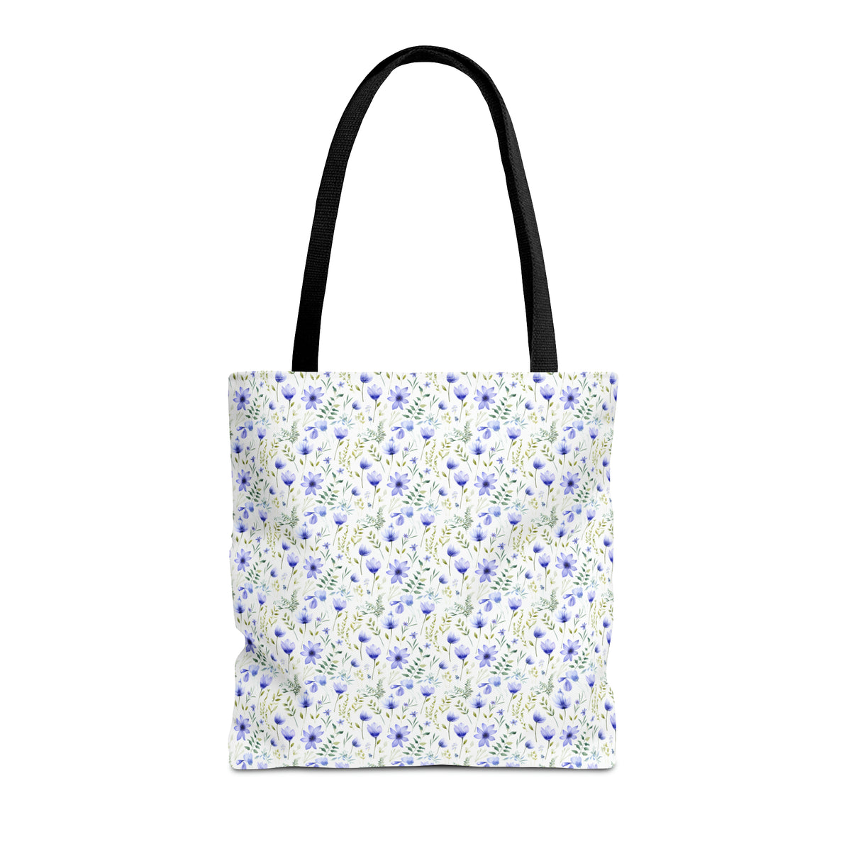 Blue Botanicals Floral Pattern, Watercolour, Flowers, Tote Bag (AOP)