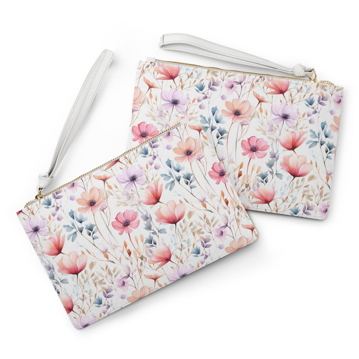 Colour Floral Pattern, Watercolour, Flowers, Clutch Bag