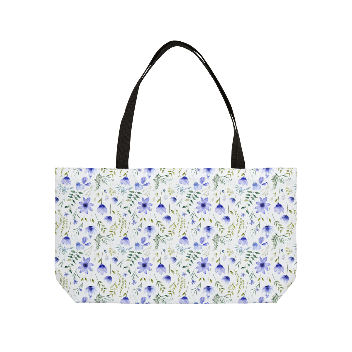 Blue Botanicals Floral Pattern, Watercolour, Flowers, Weekender Tote Bag