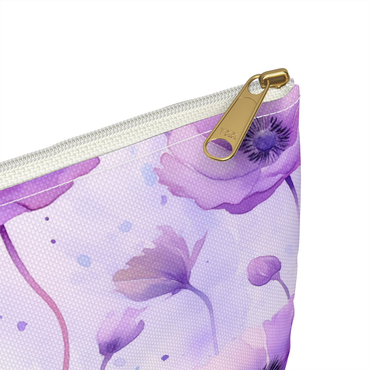 Purple Poppies Floral Pattern, Watercolour, Flowers, Accessory Pouch