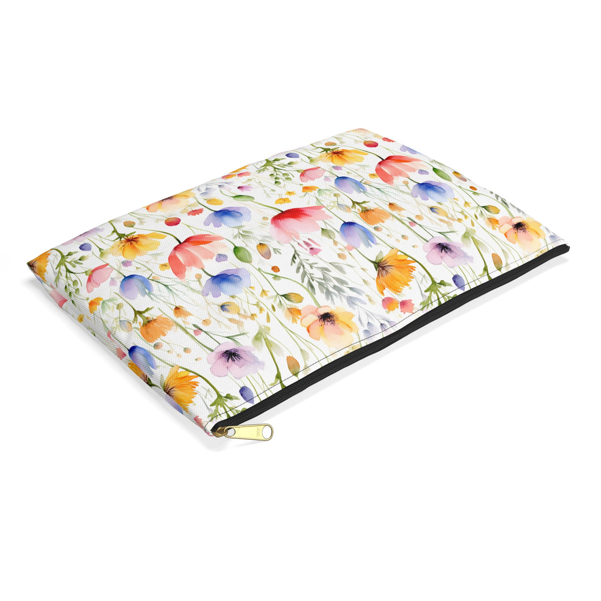 Colour Floral Pattern, Watercolour, Flowers, Accessory Pouch