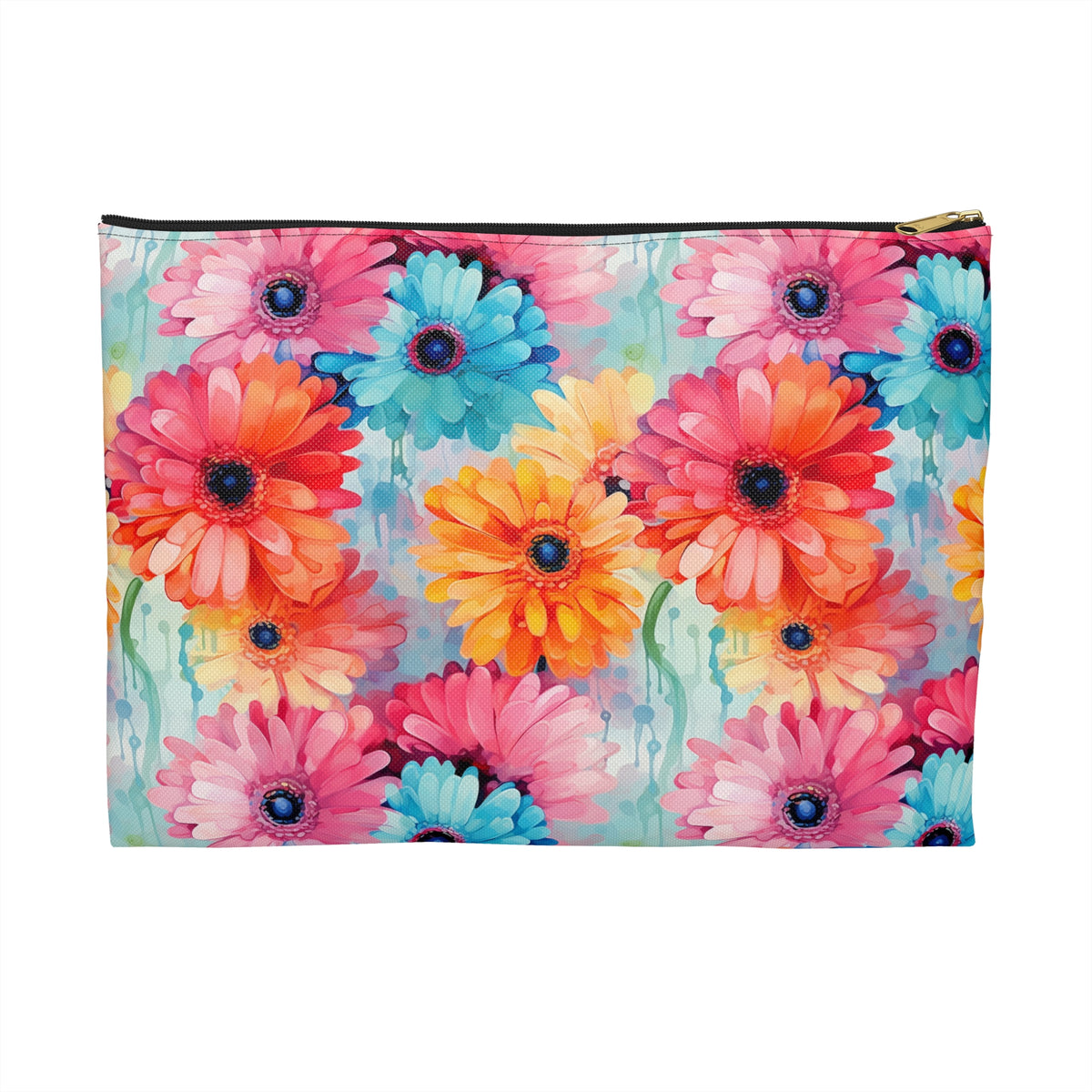 Colour Gerberas Floral Pattern, Watercolour, Flowers, Accessory Pouch