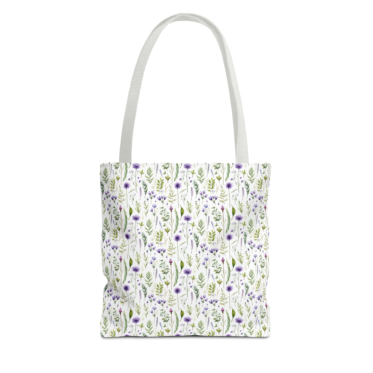 Purple Botanicals Floral Pattern, Watercolour, Flowers, Tote Bag (AOP)