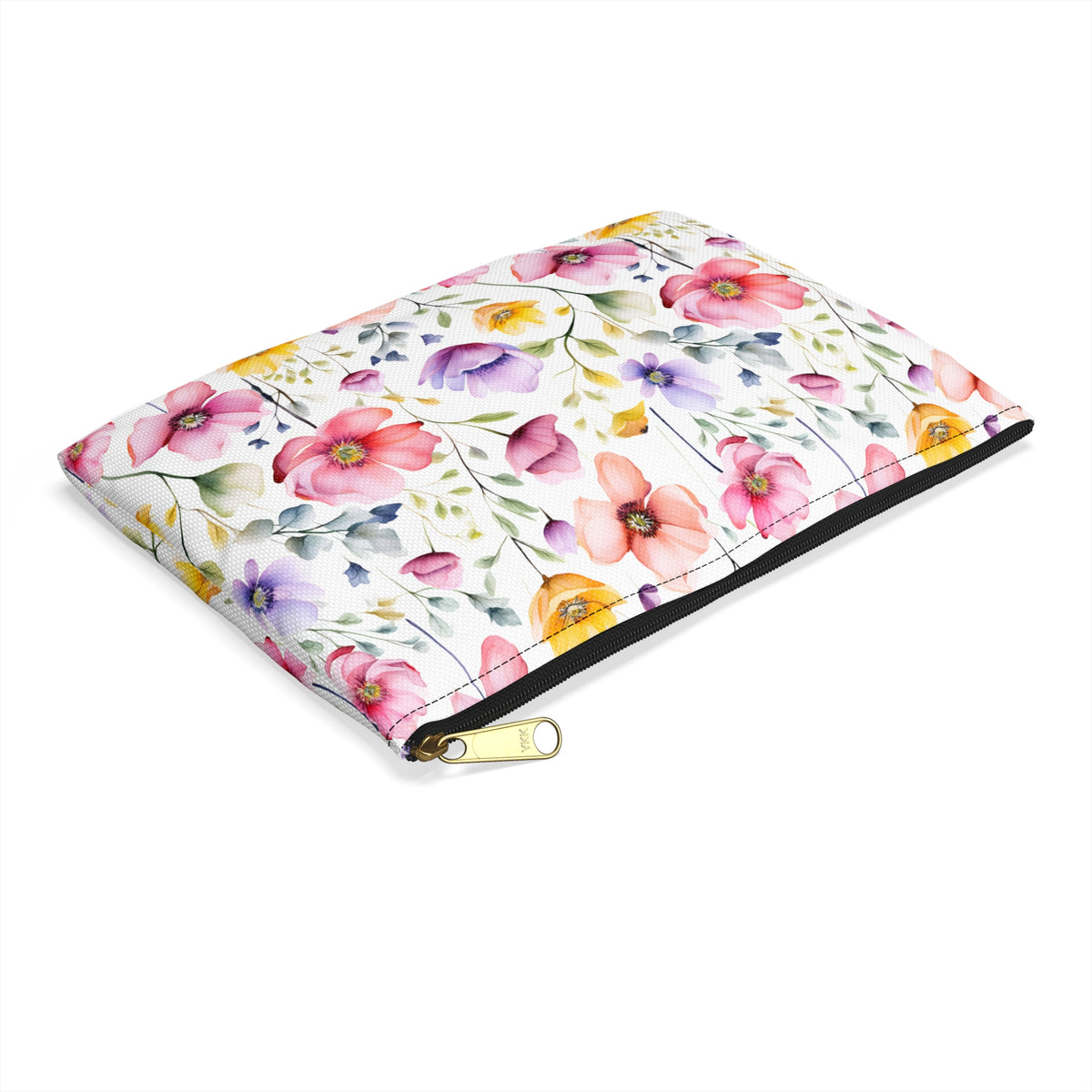 Colour Floral Pattern, Watercolour, Flowers, Accessory Pouch