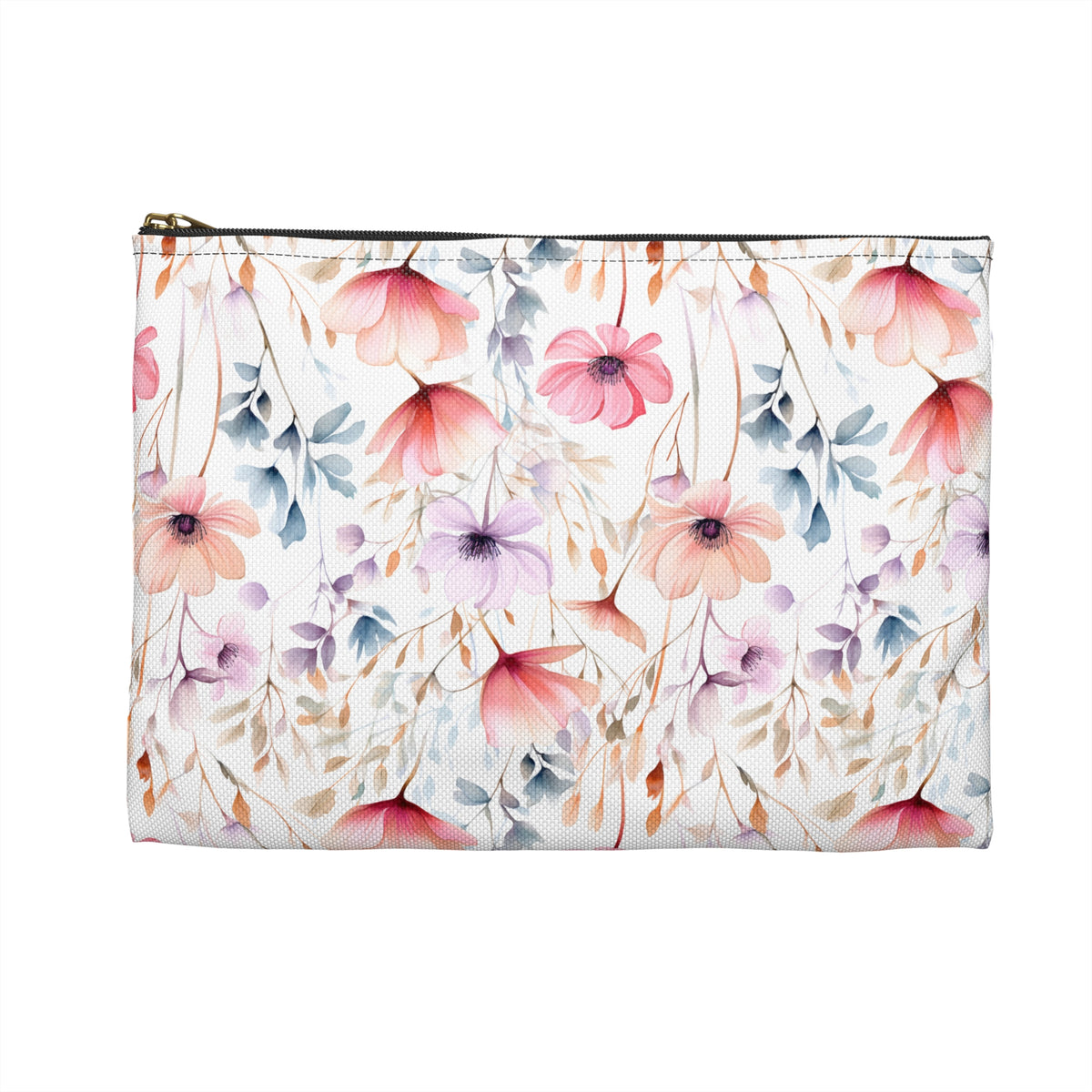 Colour Floral Pattern, Watercolour, Flowers, Accessory Pouch