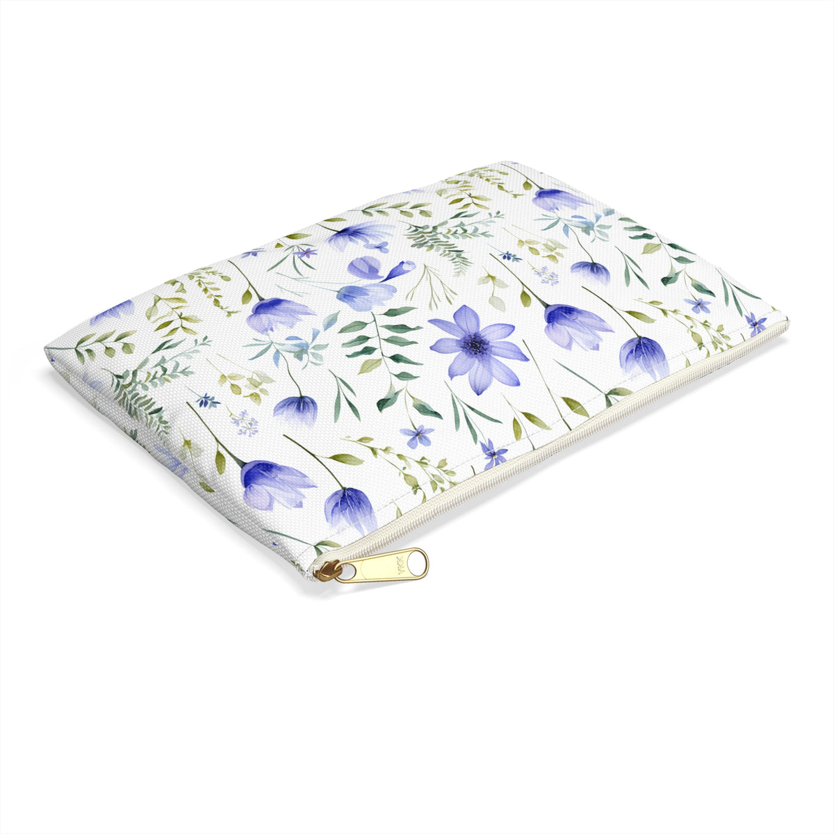 Blue Botanicals Floral Pattern, Watercolour, Flowers, Accessory Pouch