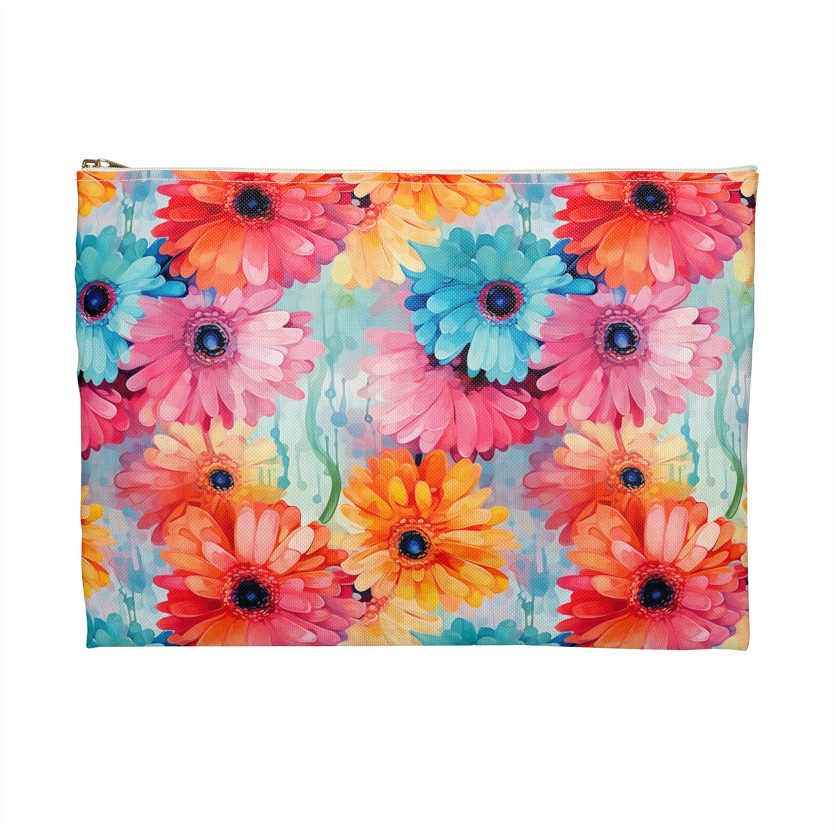 Colour Gerberas Floral Pattern, Watercolour, Flowers, Accessory Pouch