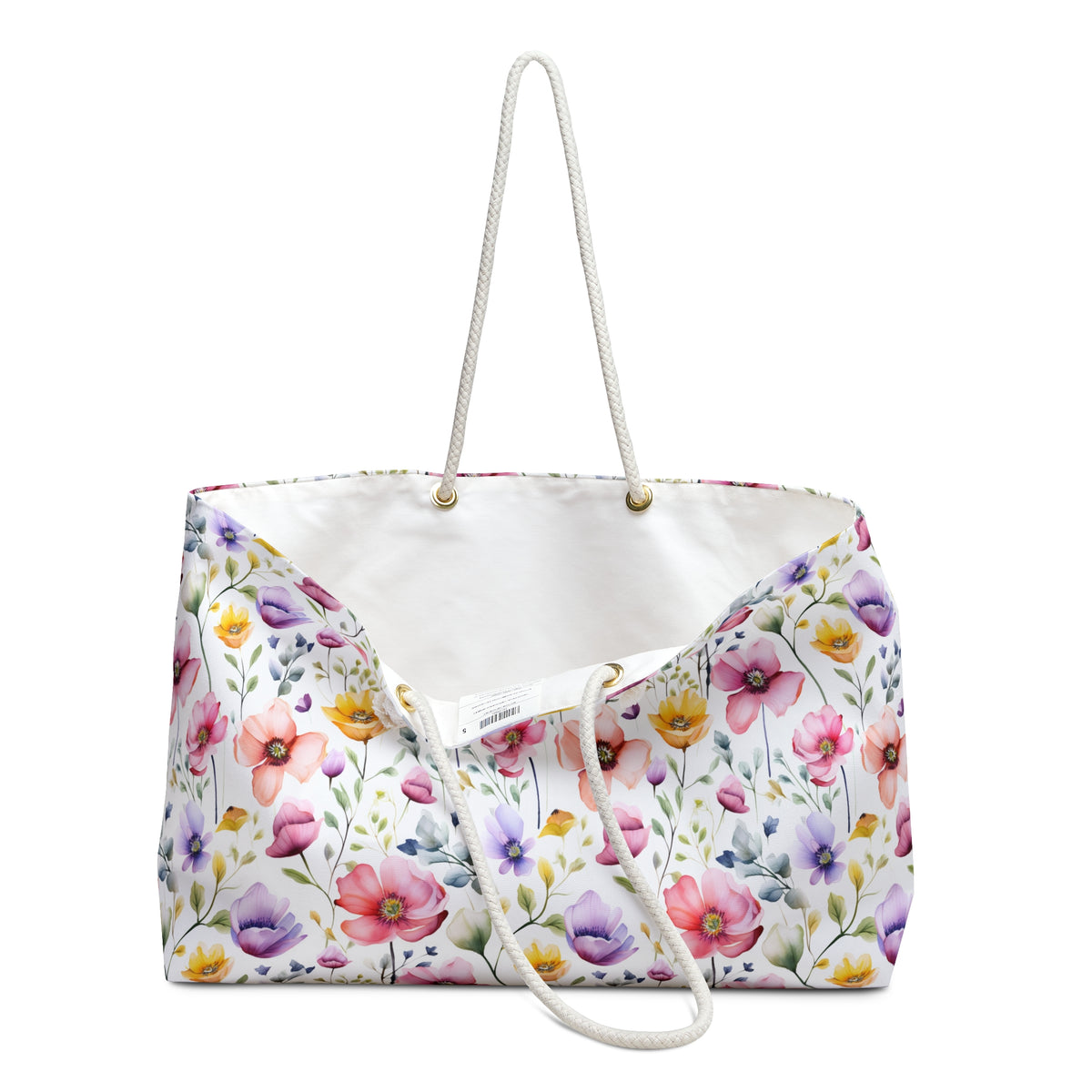 Colorful Floral Pattern, Watercolour, Flowers, Weekender Tote Bag