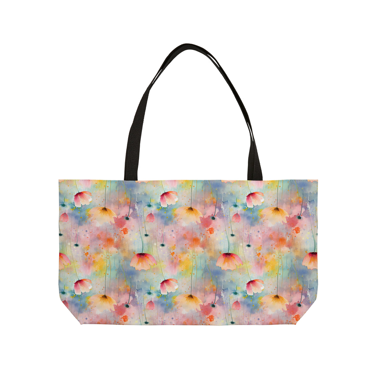 Colour Floral Pattern, Watercolour, Flowers, Weekender Tote Bag