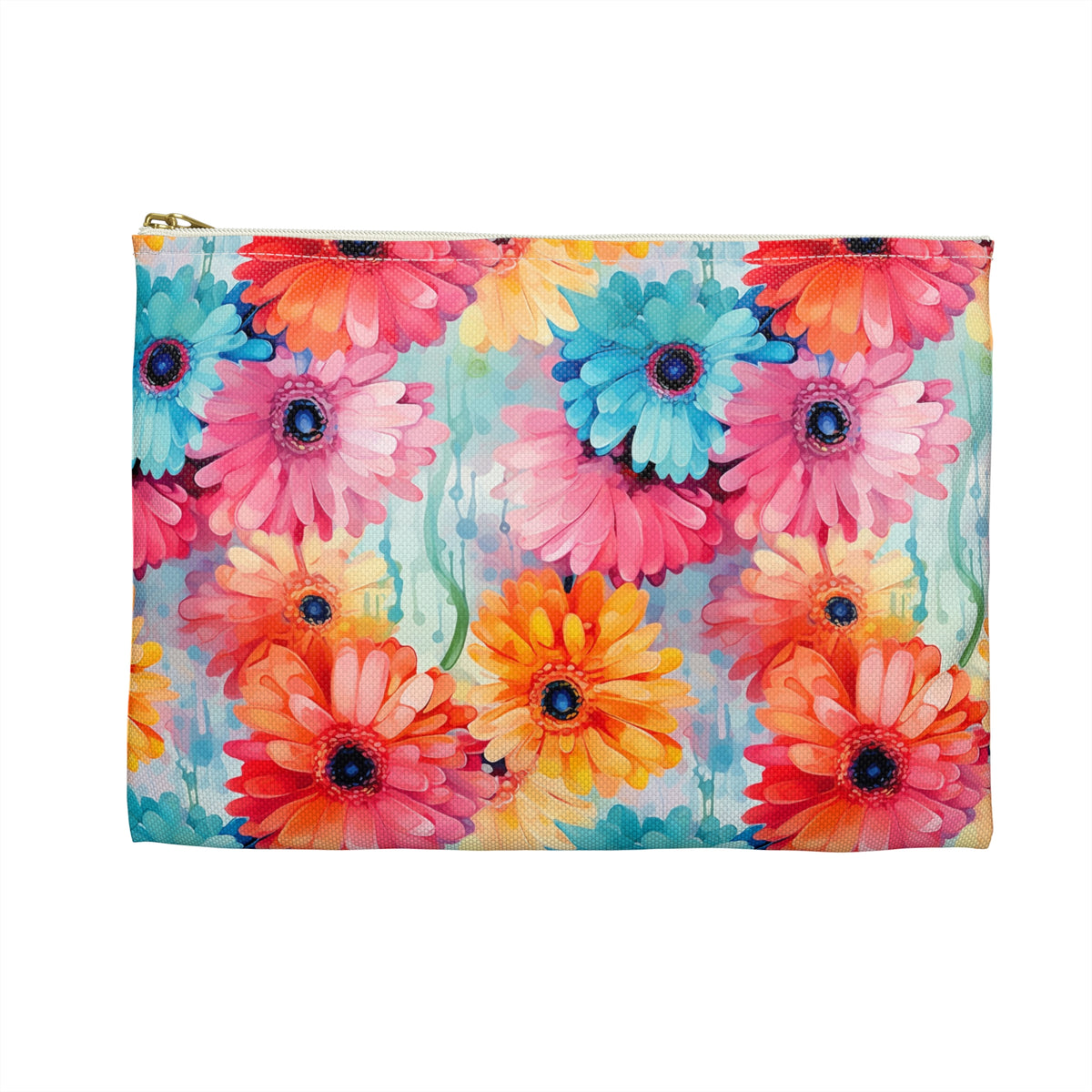 Colour Gerberas Floral Pattern, Watercolour, Flowers, Accessory Pouch