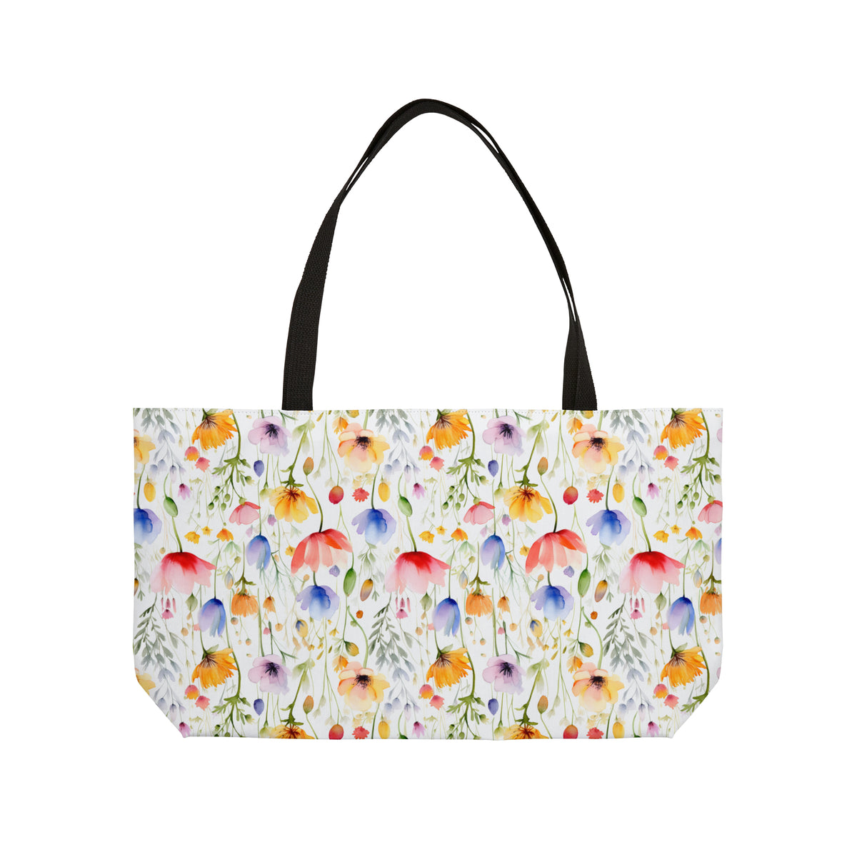 Colour Floral Pattern, Watercolour, Flowers, Weekender Tote Bag