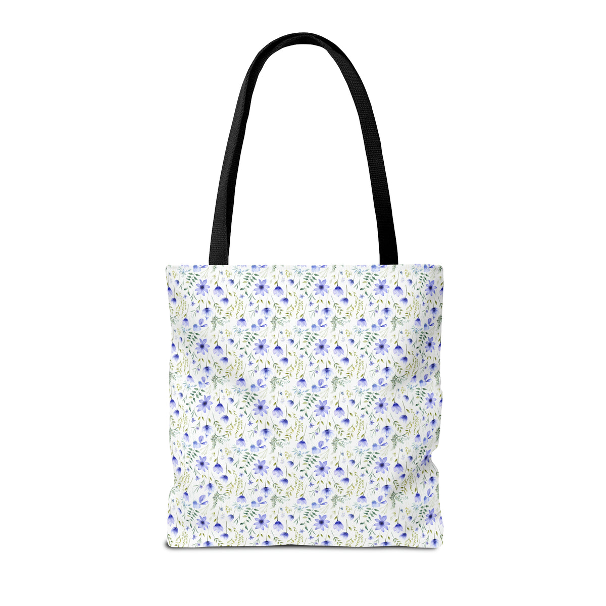 Blue Botanicals Floral Pattern, Watercolour, Flowers, Tote Bag (AOP)