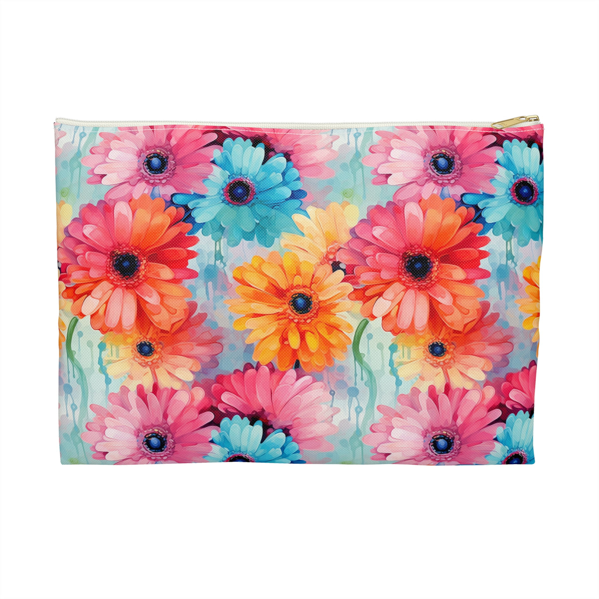 Colour Gerberas Floral Pattern, Watercolour, Flowers, Accessory Pouch