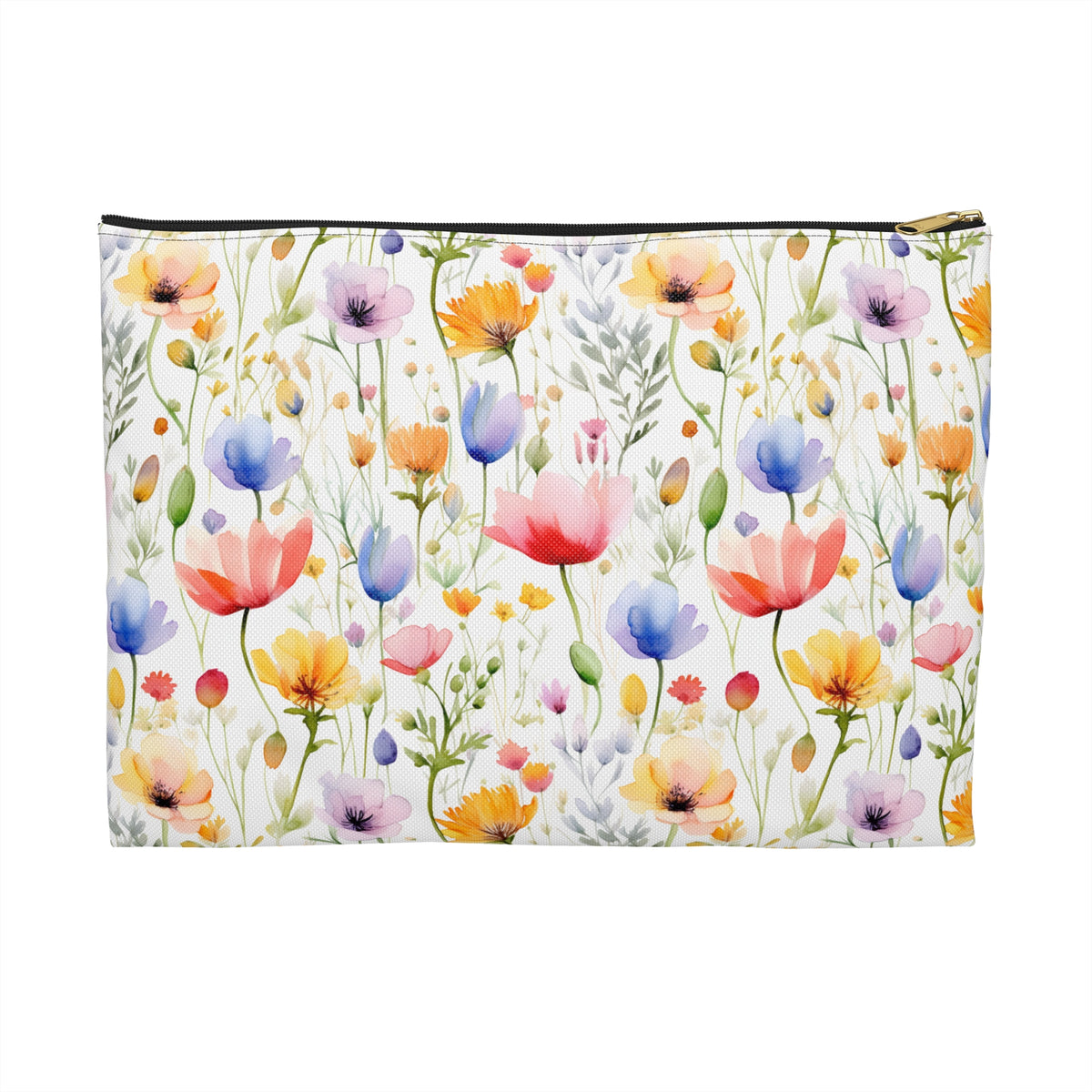 Colour Floral Pattern, Watercolour, Flowers, Accessory Pouch