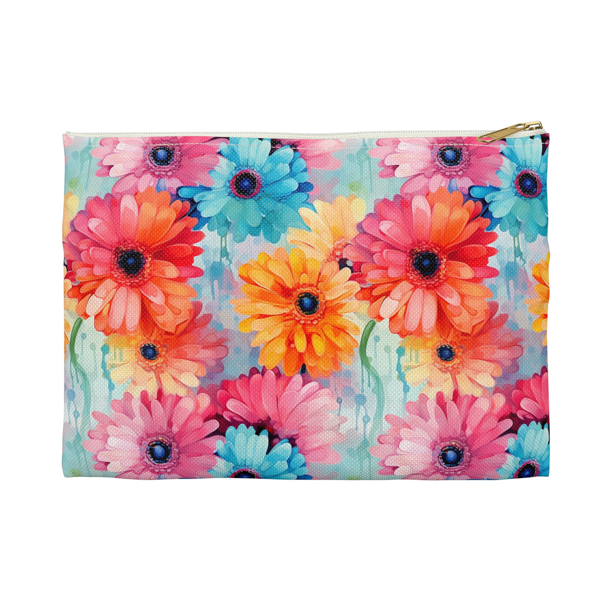 Colour Gerberas Floral Pattern, Watercolour, Flowers, Accessory Pouch