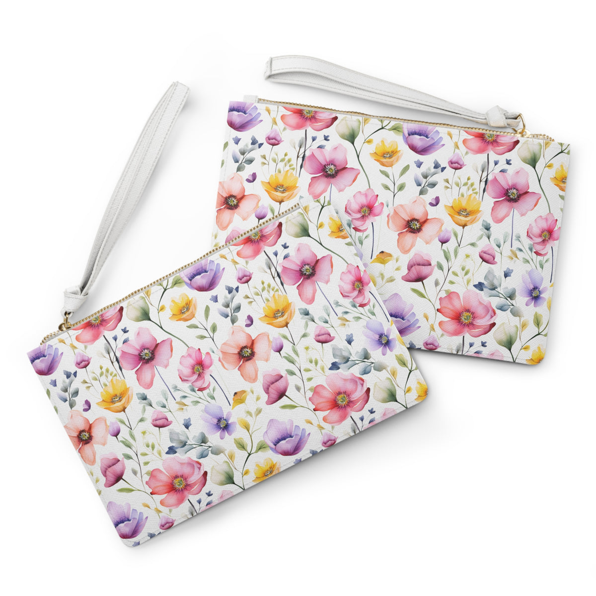 Colour Floral Pattern, Watercolour, Flowers, Clutch Bag