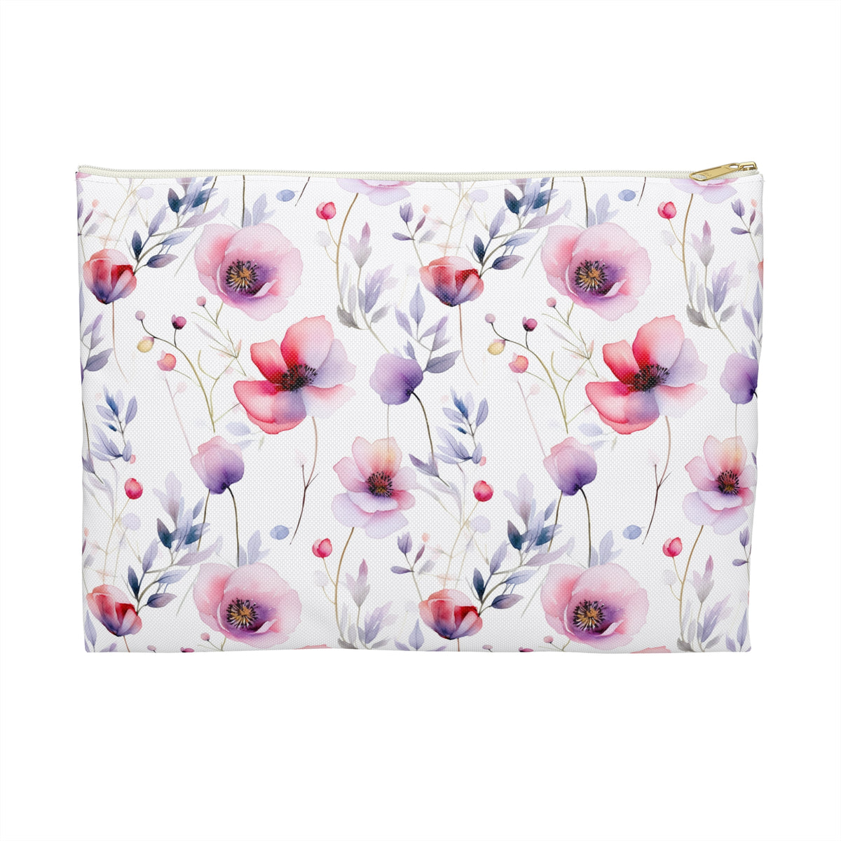 Colour Floral Pattern, Watercolour, Flowers, Accessory Pouch