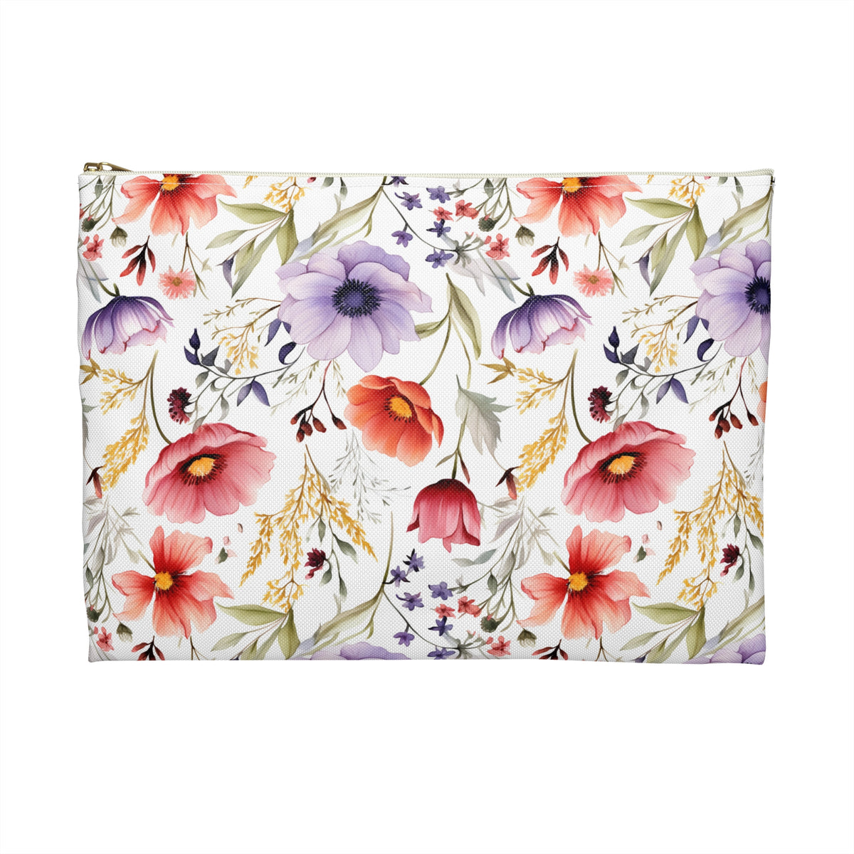 Colour Floral Pattern, Watercolour, Flowers, Accessory Pouch